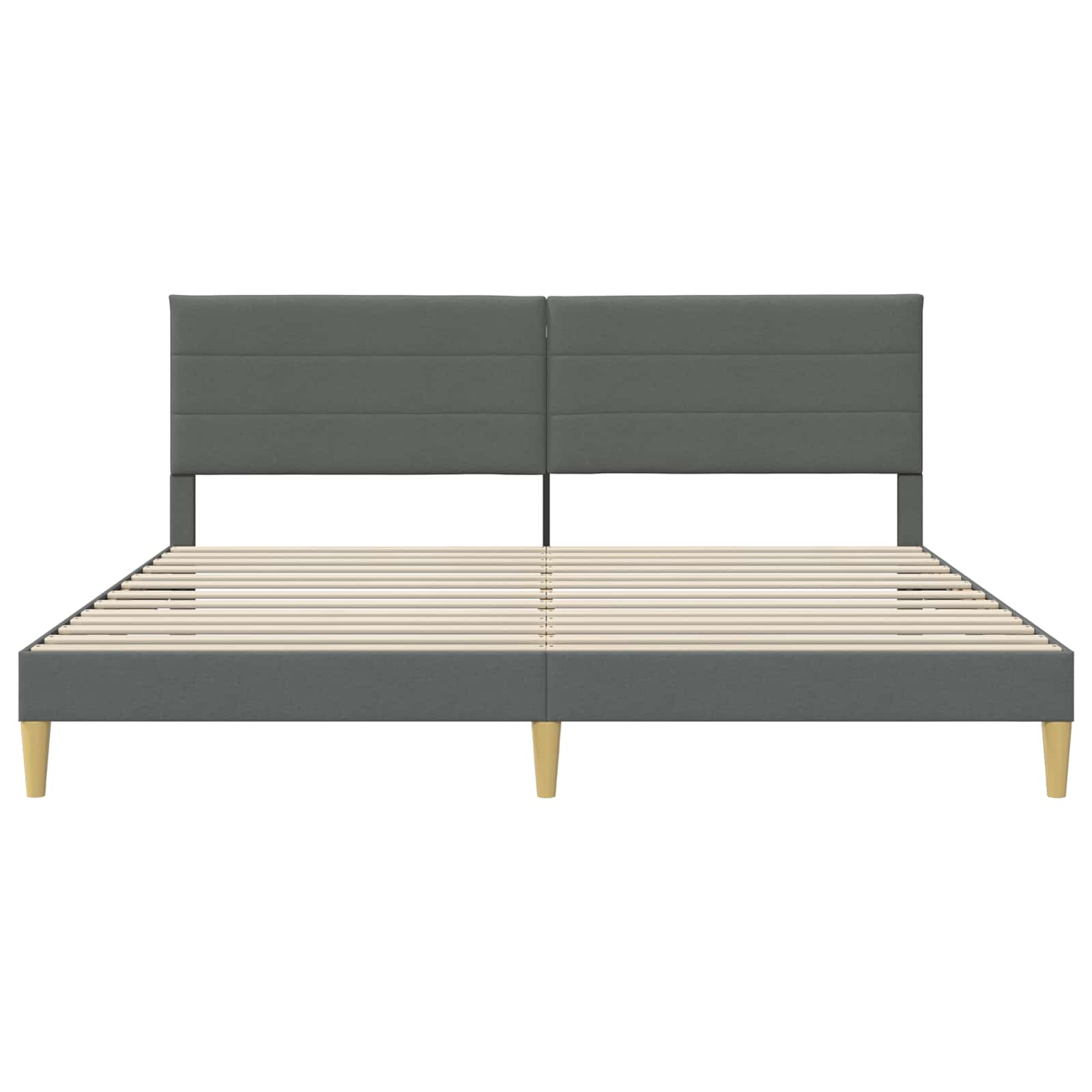 Bedframe met hoofdeinde Donkergrijs 183 x 213 cm Stof is nu te koop bij PeponiXL, paradijselijk wonen!