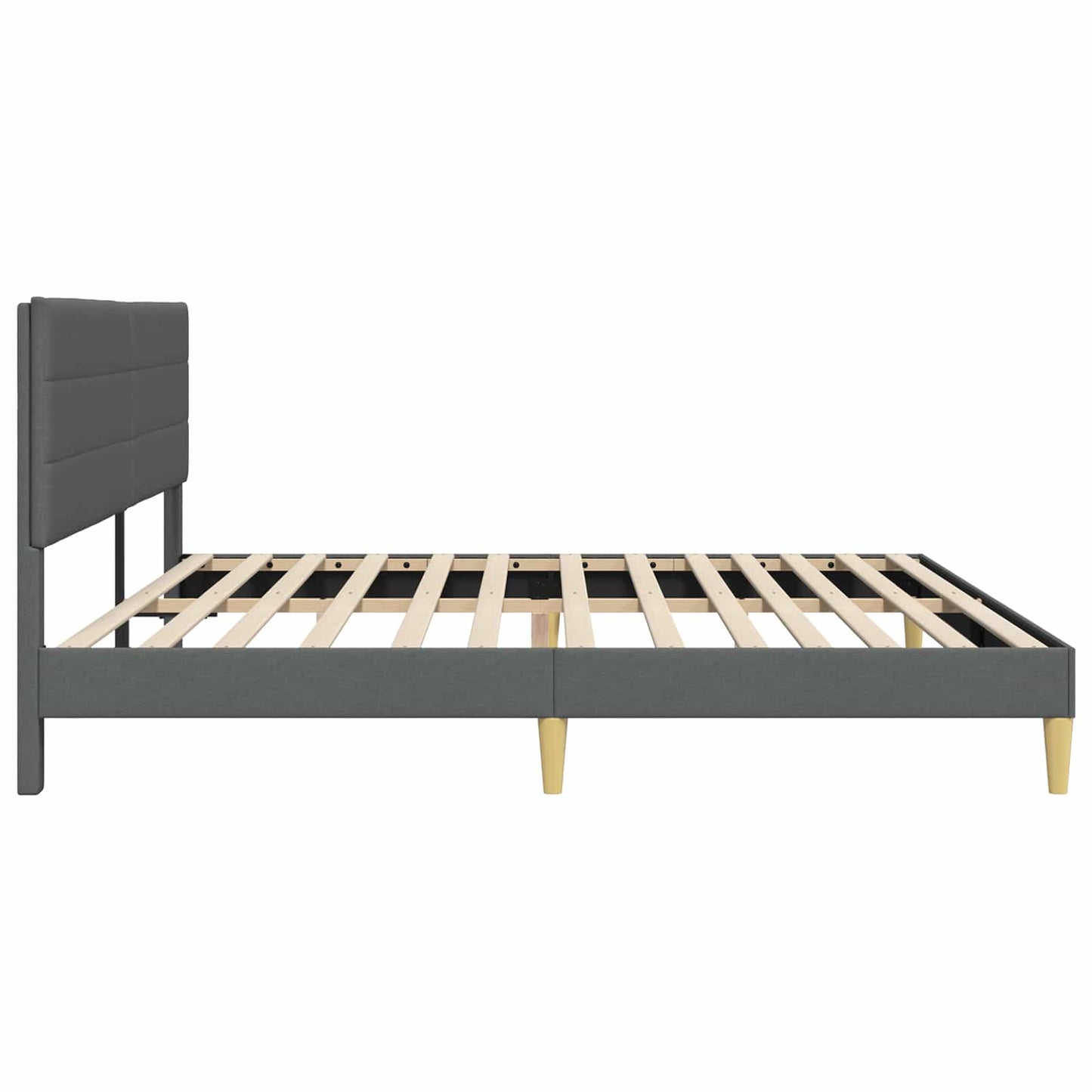 Bedframe met hoofdeinde Donkergrijs 183 x 213 cm Stof is nu te koop bij PeponiXL, paradijselijk wonen!