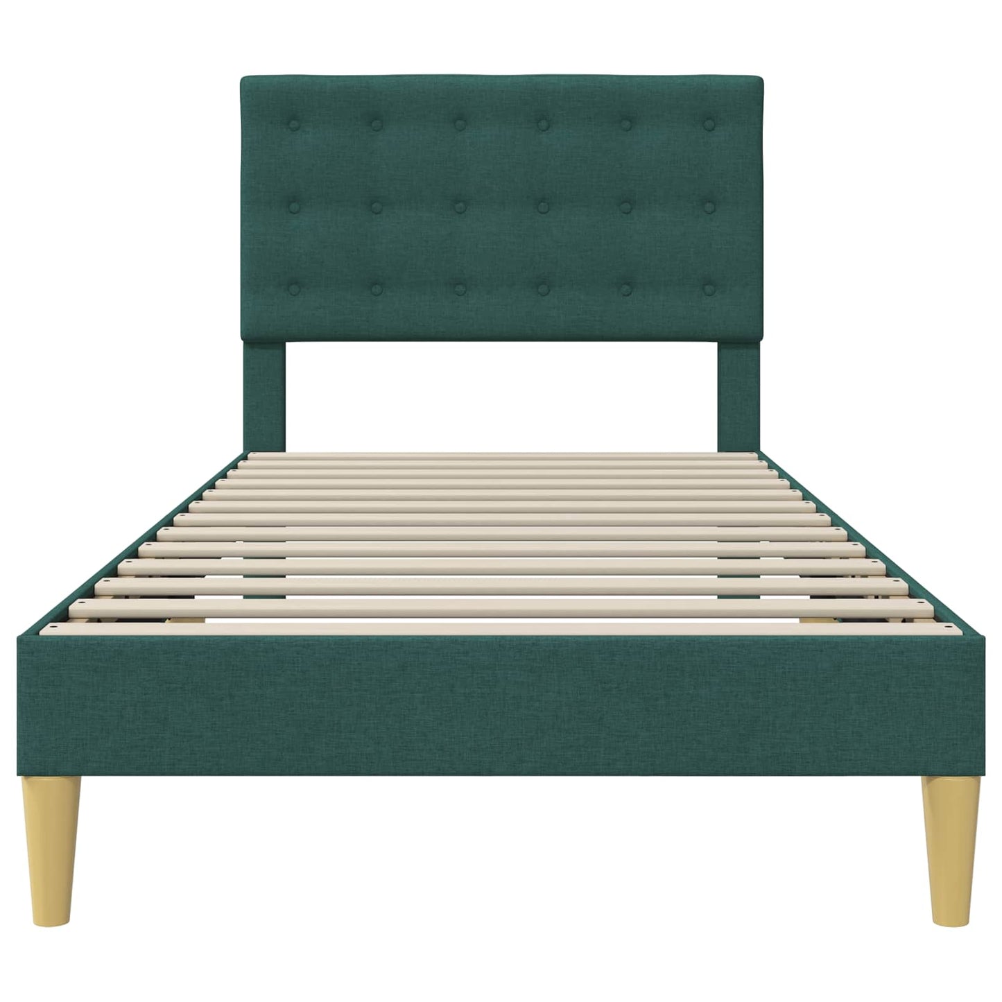 Bedframe met hoofdeinde Donkergroen 90 x 200 cm Stof is nu te koop bij PeponiXL, paradijselijk wonen!