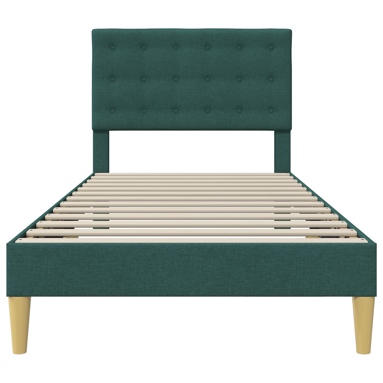 Bedframe met hoofdeinde Donkergroen 90 x 200 cm Stof is nu te koop bij PeponiXL, paradijselijk wonen!