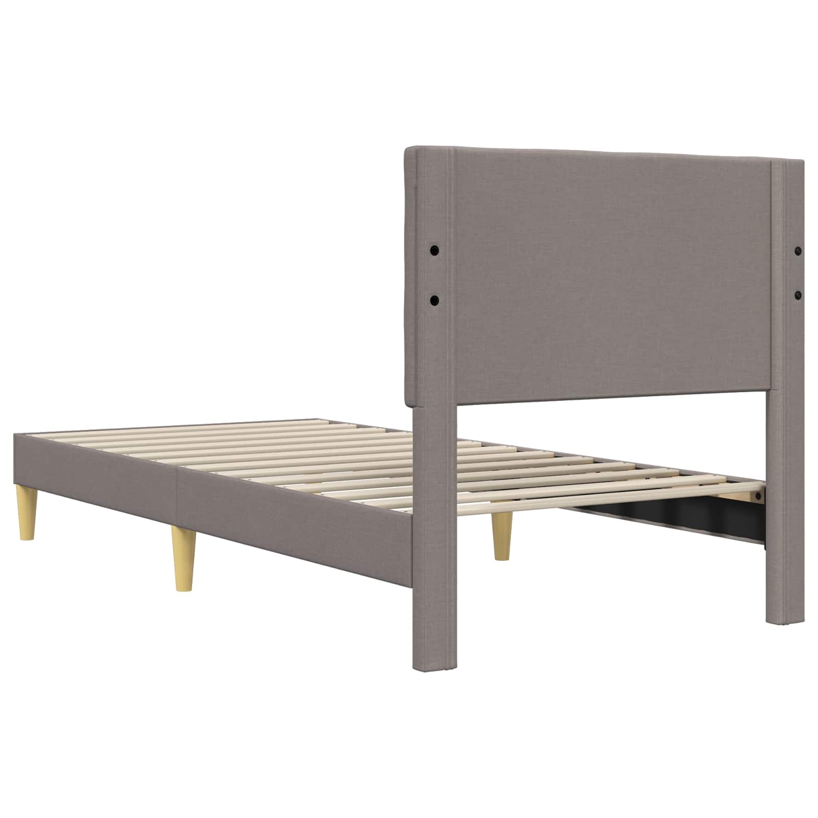 Bedframe met hoofdeinde Taupe 90 x 200 cm Stof is nu te koop bij PeponiXL, paradijselijk wonen!