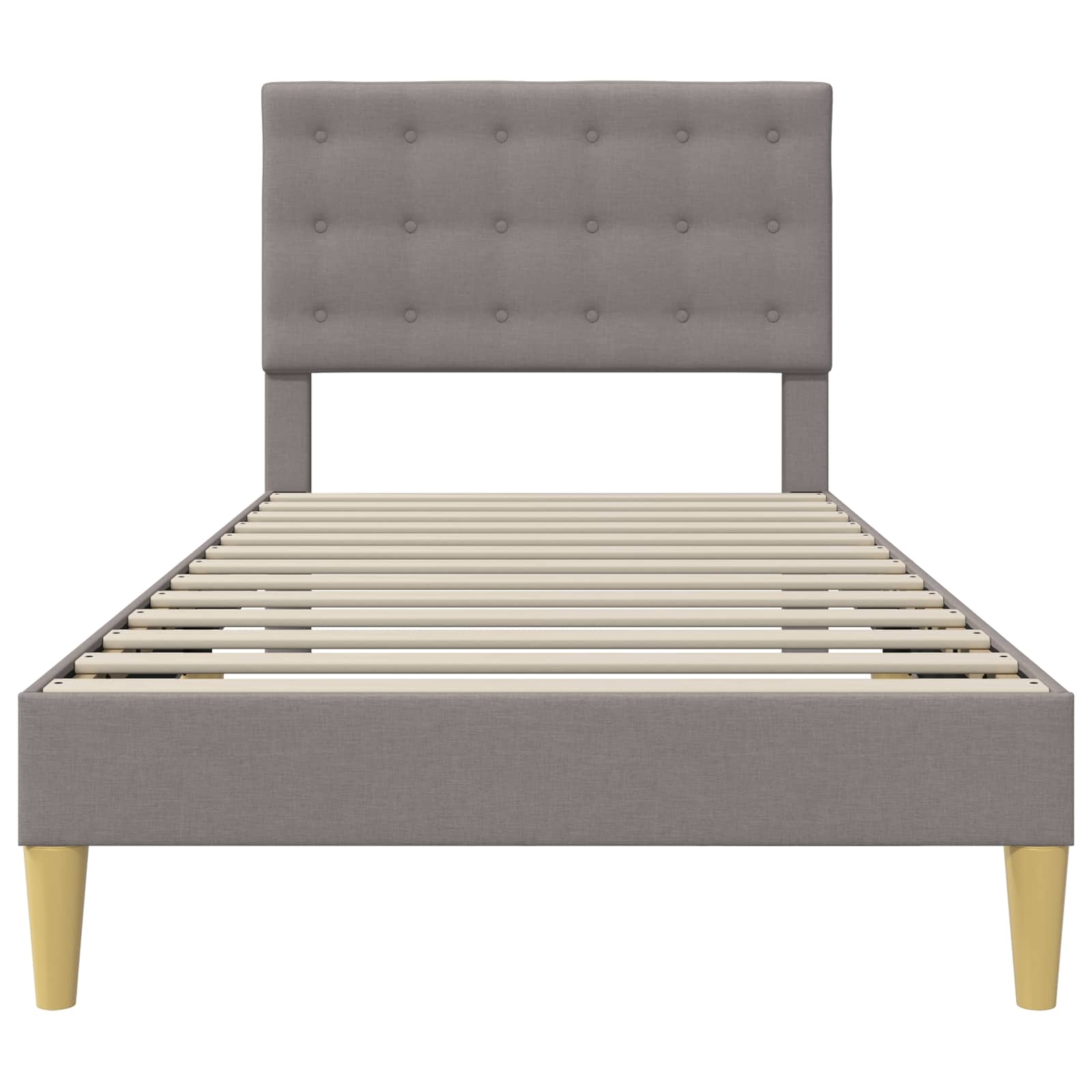 Bedframe met hoofdeinde Taupe 90 x 200 cm Stof is nu te koop bij PeponiXL, paradijselijk wonen!