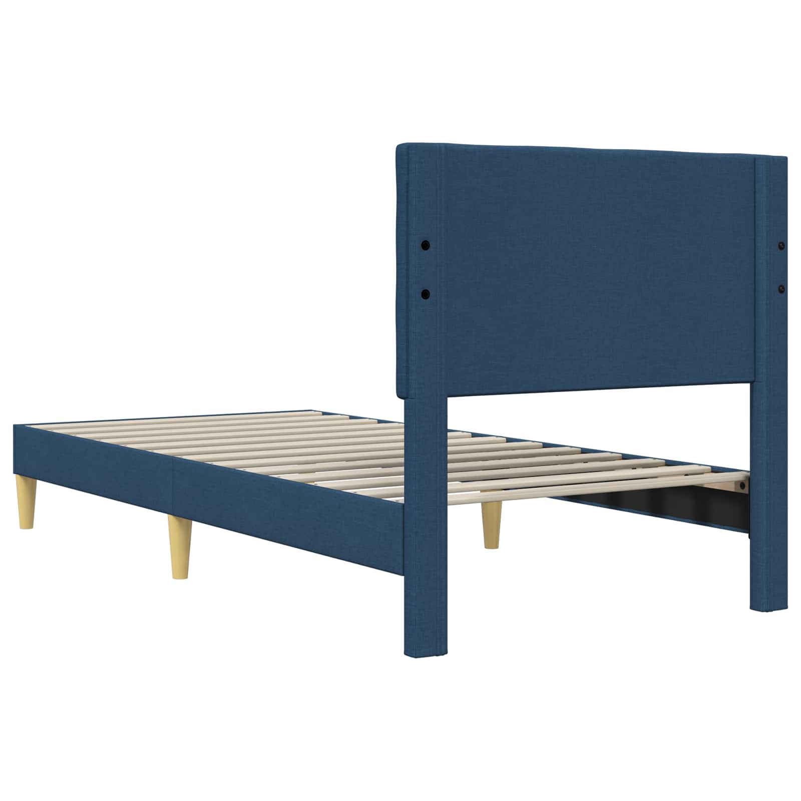 Bedframe met hoofdeinde Blauw 90 x 200 cm Stof is nu te koop bij PeponiXL, paradijselijk wonen!