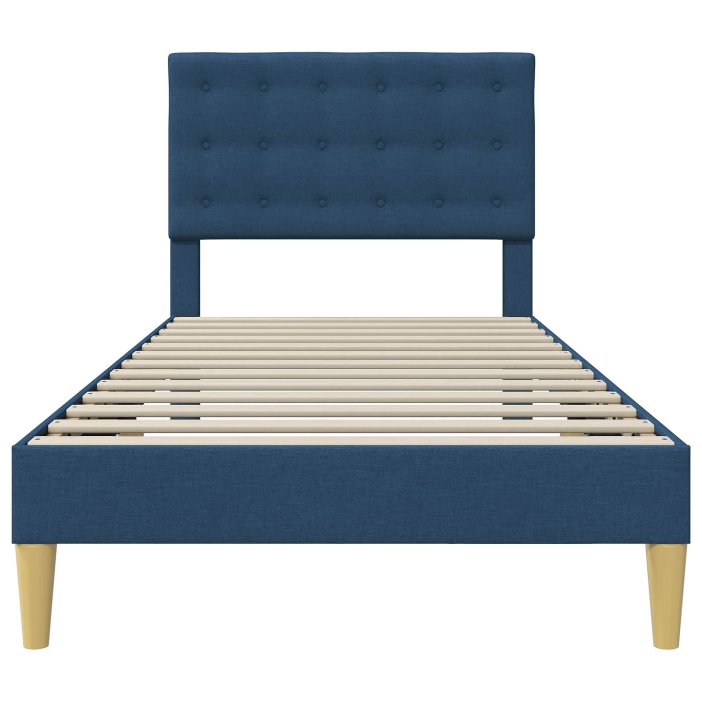 Bedframe met hoofdeinde Blauw 90 x 200 cm Stof is nu te koop bij PeponiXL, paradijselijk wonen!