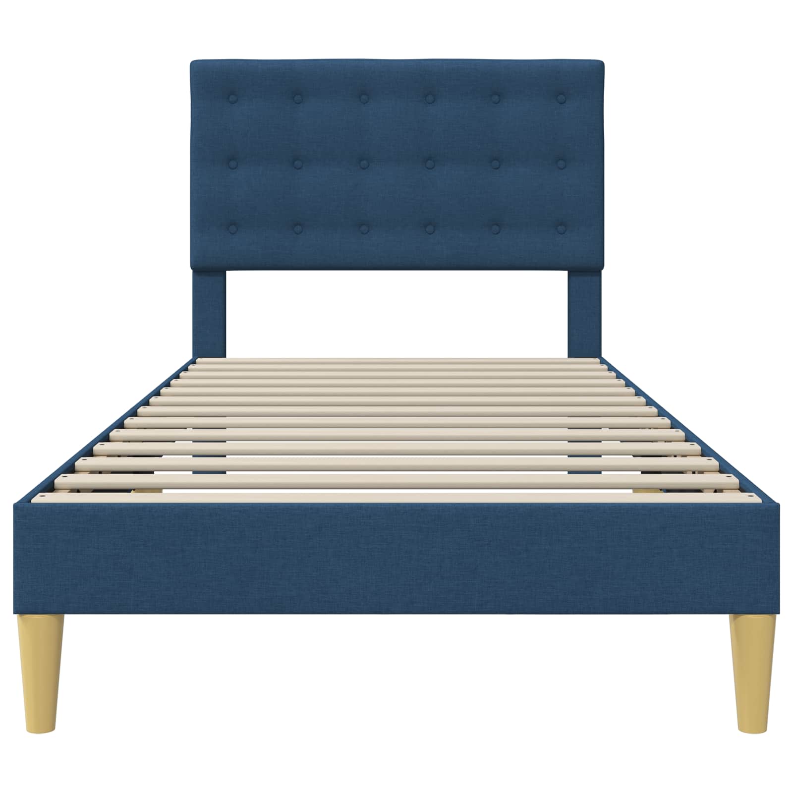 Bedframe met hoofdeinde Blauw 90 x 200 cm Stof is nu te koop bij PeponiXL, paradijselijk wonen!