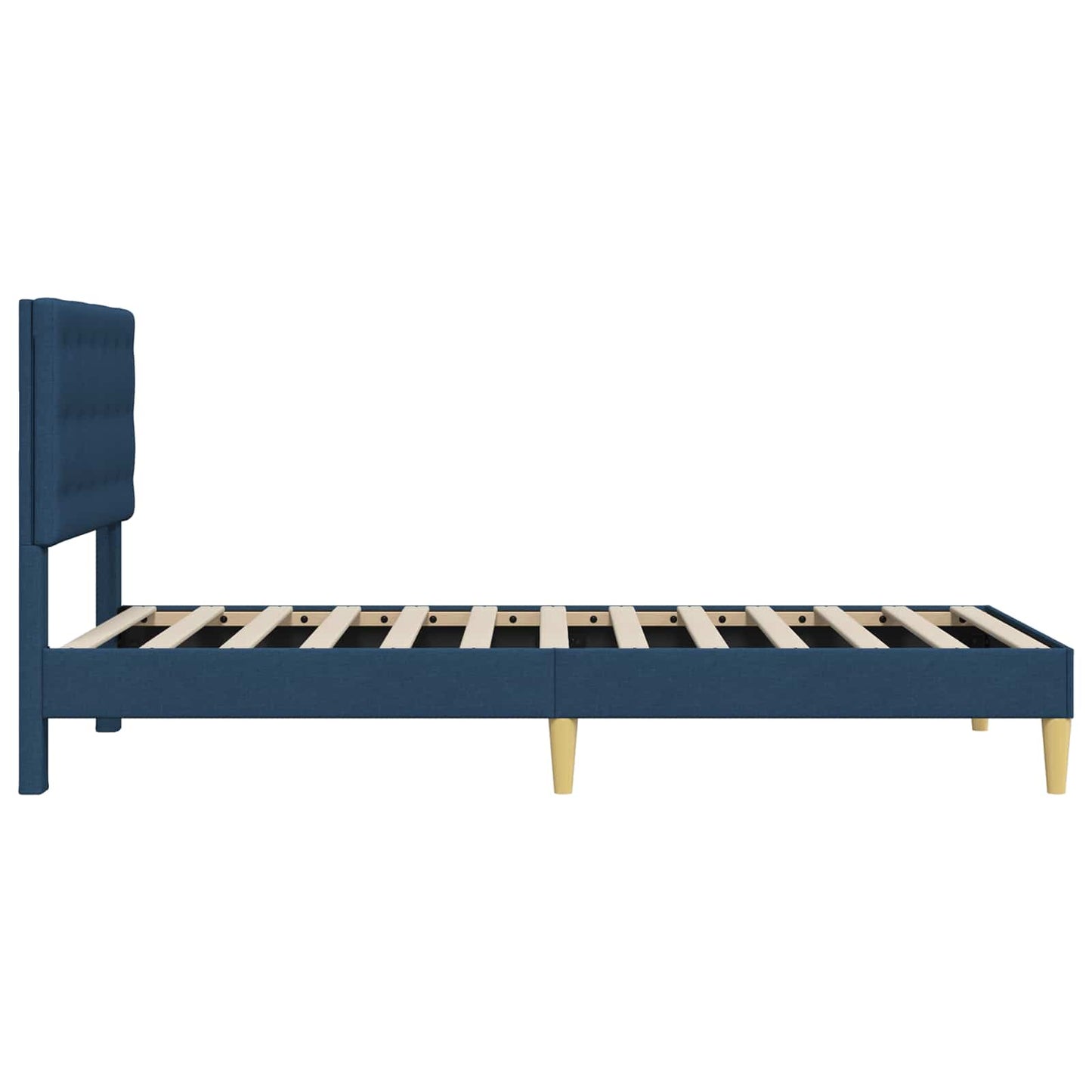 Bedframe met hoofdeinde Blauw 90 x 200 cm Stof is nu te koop bij PeponiXL, paradijselijk wonen!