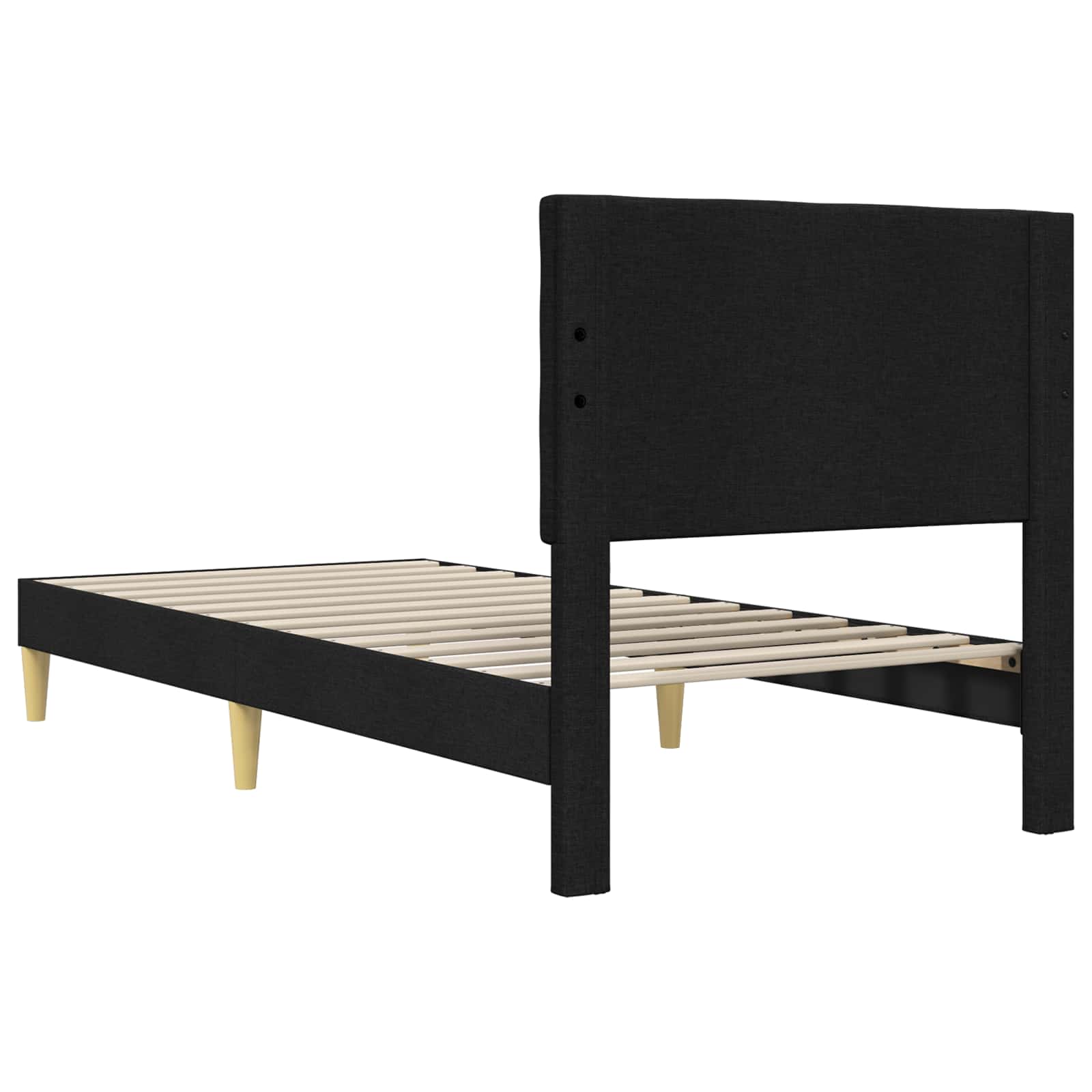Bedframe met hoofdeinde Zwart 100 x 200 cm Stof is nu te koop bij PeponiXL, paradijselijk wonen!