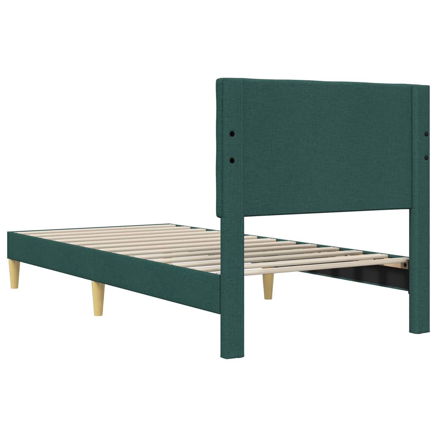 Bedframe met hoofdeinde Donkergroen 100 x 200 cm Stof is nu te koop bij PeponiXL, paradijselijk wonen!