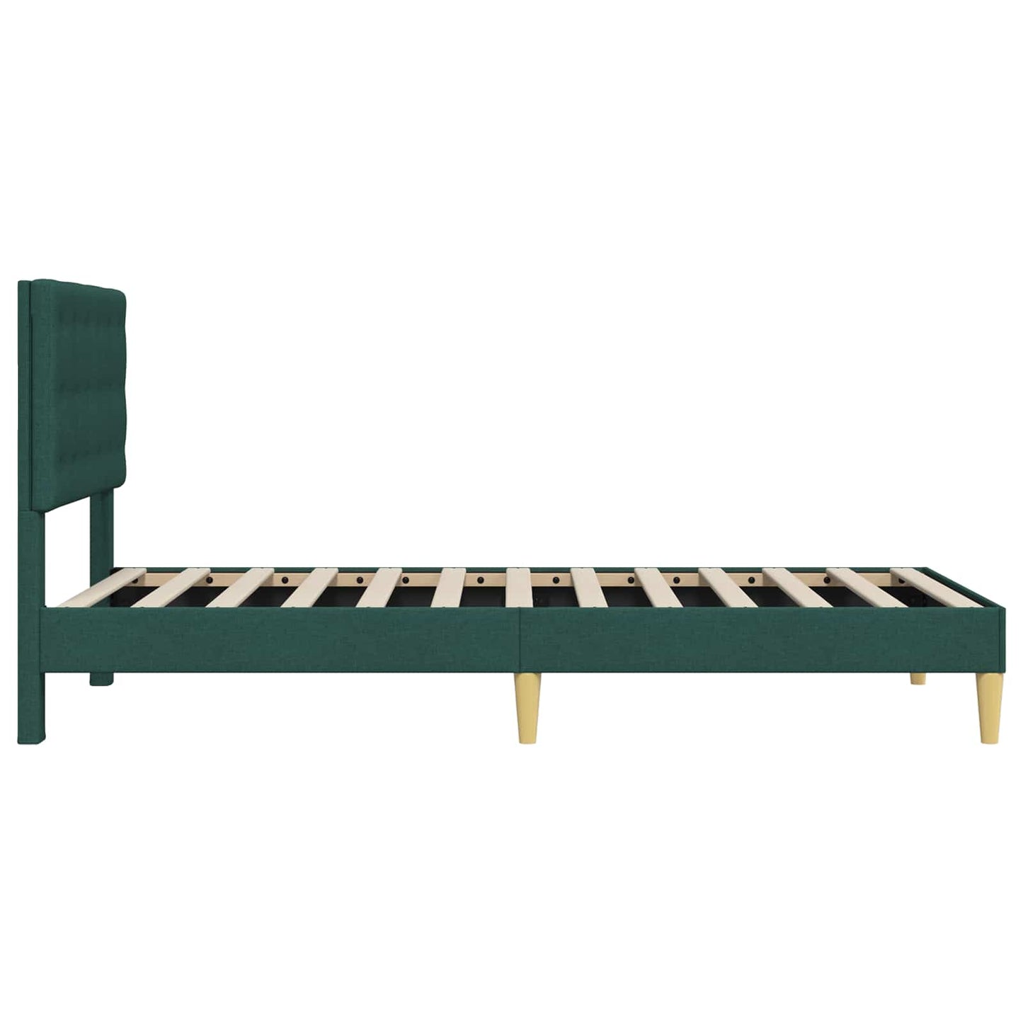 Bedframe met hoofdeinde Donkergroen 100 x 200 cm Stof is nu te koop bij PeponiXL, paradijselijk wonen!