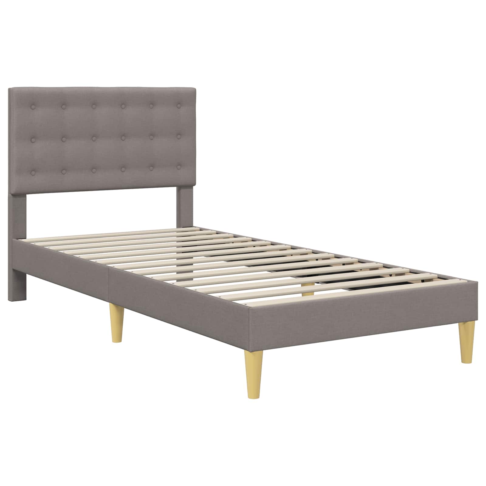 Bedframe met hoofdeinde Taupe 100 x 200 cm Stof is nu te koop bij PeponiXL, paradijselijk wonen!