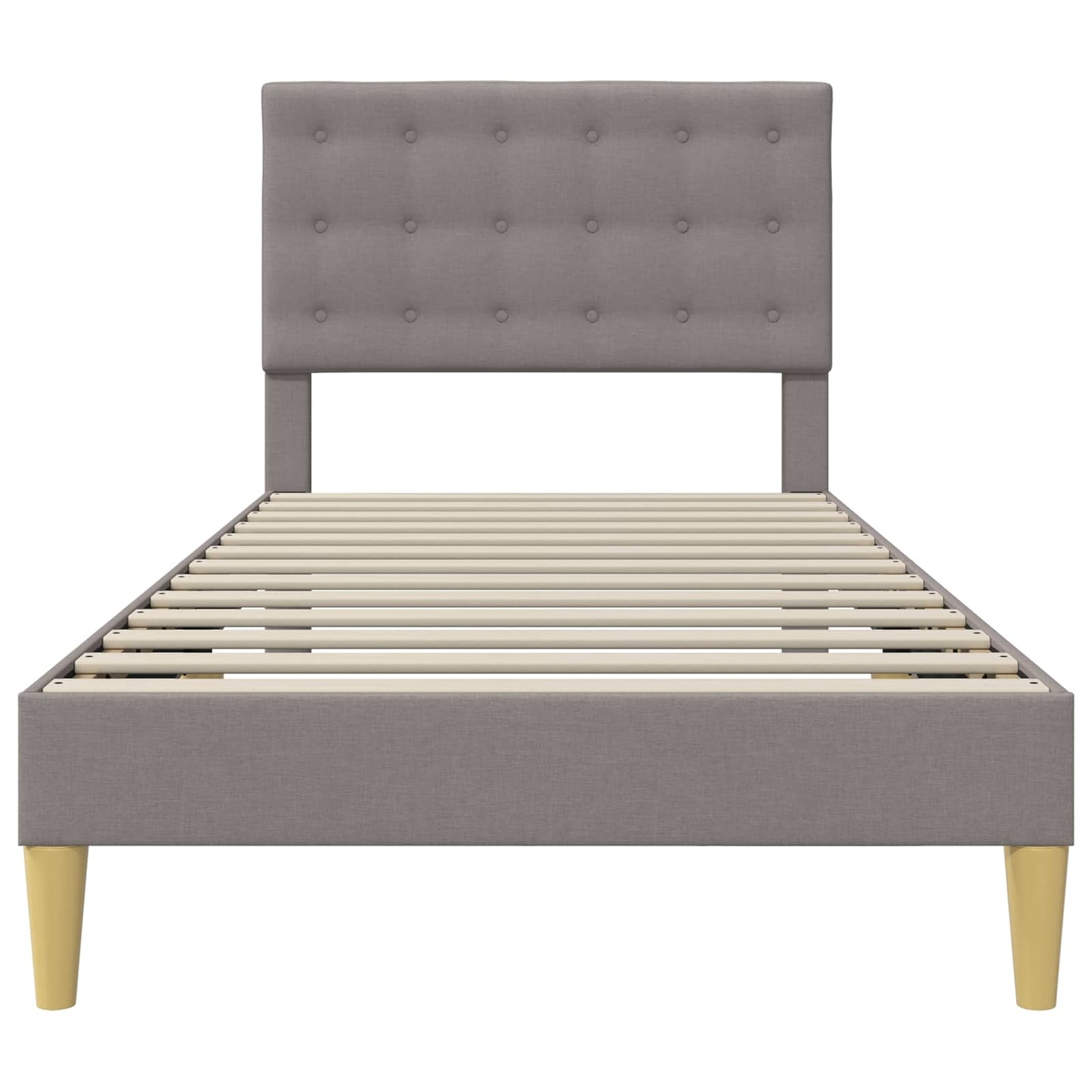 Bedframe met hoofdeinde Taupe 100 x 200 cm Stof is nu te koop bij PeponiXL, paradijselijk wonen!