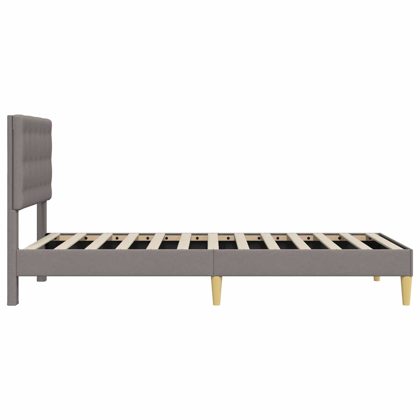 Bedframe met hoofdeinde Taupe 100 x 200 cm Stof is nu te koop bij PeponiXL, paradijselijk wonen!