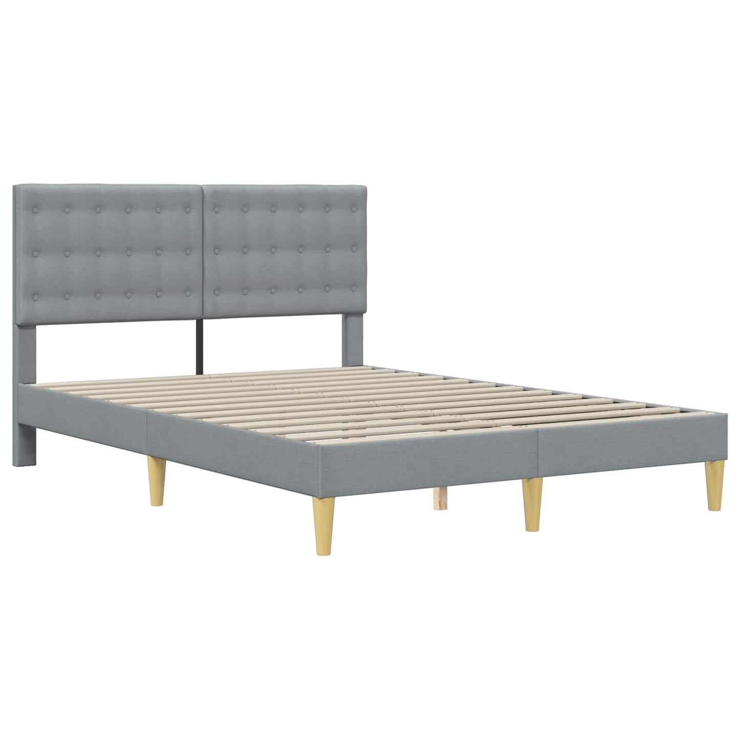 Bedframe met hoofdeinde Lichtgrijs 120 x 190 cm Stof is nu te koop bij PeponiXL, paradijselijk wonen!