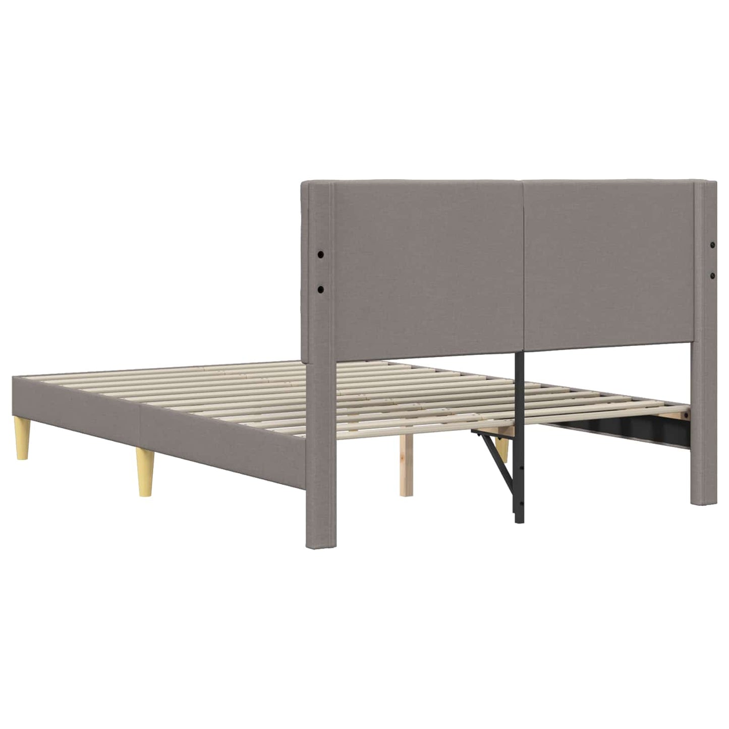 Bedframe met hoofdeinde Taupe 120 x 190 cm Stof is nu te koop bij PeponiXL, paradijselijk wonen!