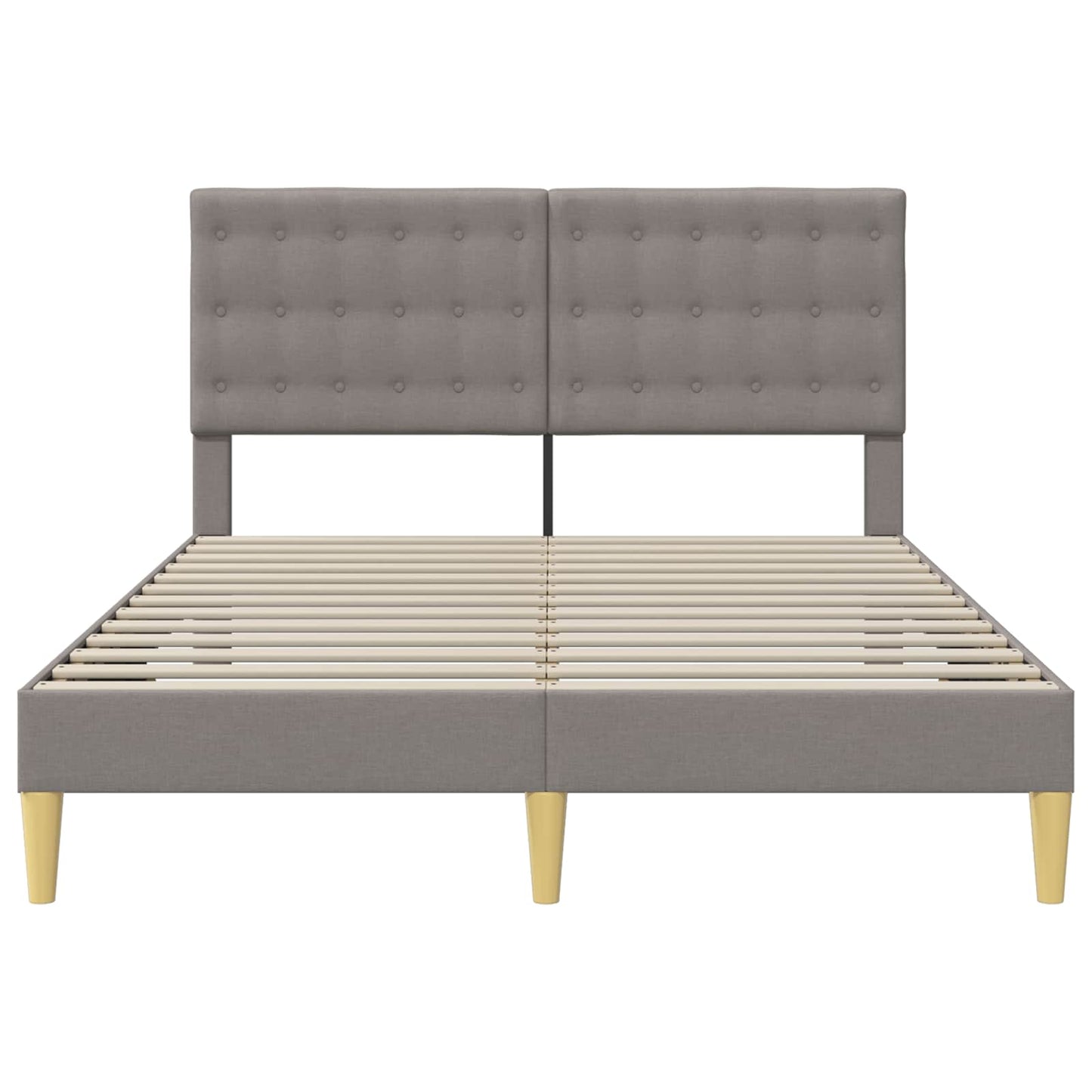 Bedframe met hoofdeinde Taupe 120 x 190 cm Stof is nu te koop bij PeponiXL, paradijselijk wonen!