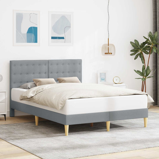 Bedframe met hoofdeinde Lichtgrijs 120 x 200 cm Stof is nu te koop bij PeponiXL, paradijselijk wonen!