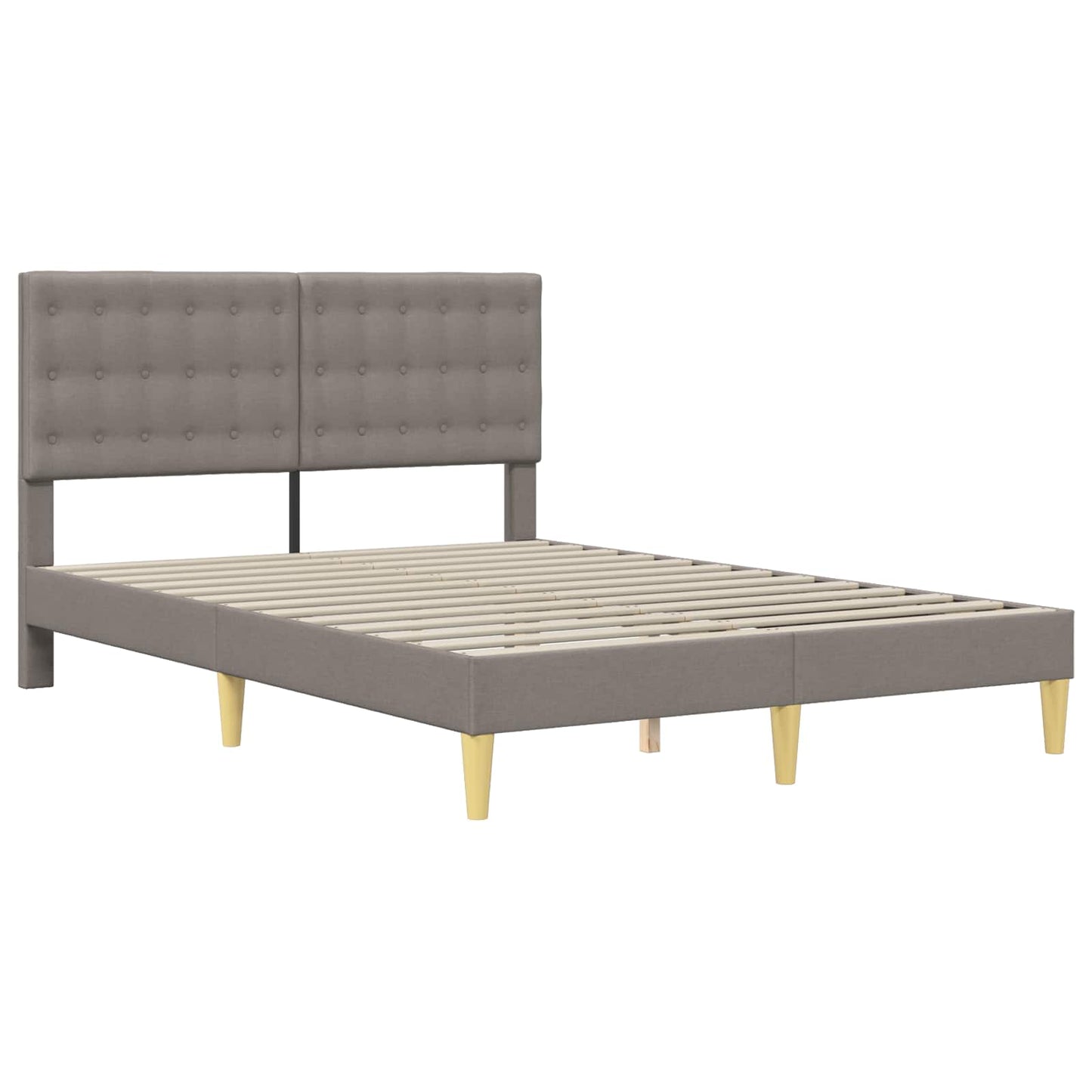 Bedframe met hoofdeinde Taupe 120 x 200 cm Stof is nu te koop bij PeponiXL, paradijselijk wonen!