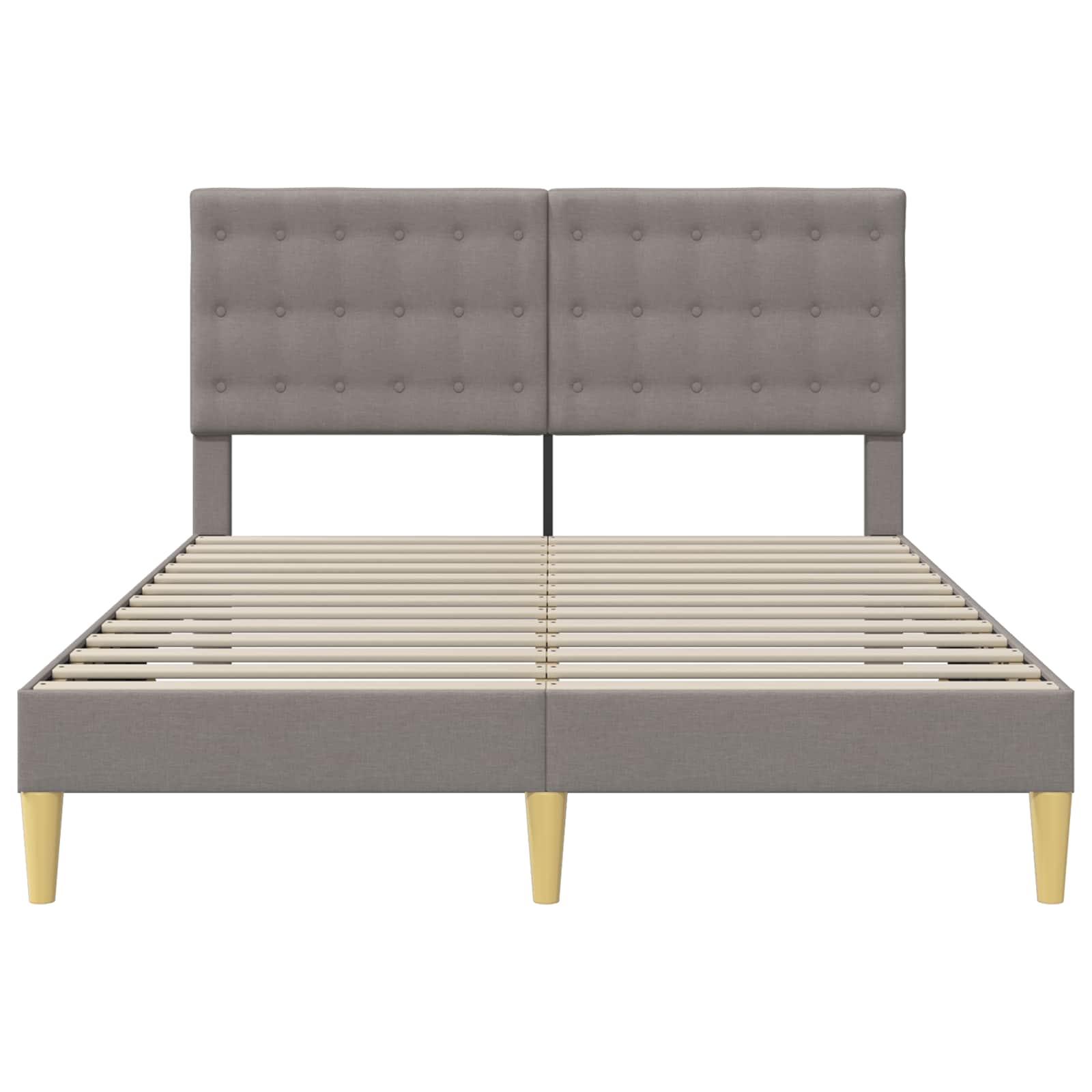 Bedframe met hoofdeinde Taupe 120 x 200 cm Stof is nu te koop bij PeponiXL, paradijselijk wonen!
