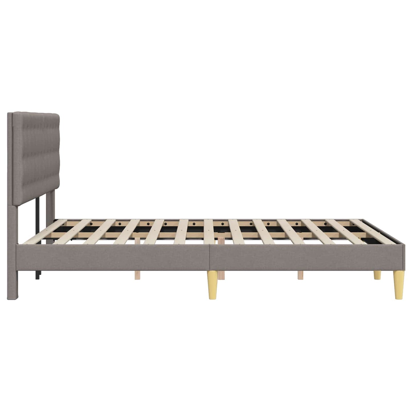 Bedframe met hoofdeinde Taupe 120 x 200 cm Stof is nu te koop bij PeponiXL, paradijselijk wonen!
