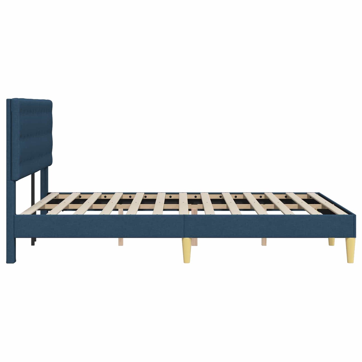Bedframe met hoofdeinde Blauw 120 x 200 cm Stof is nu te koop bij PeponiXL, paradijselijk wonen!