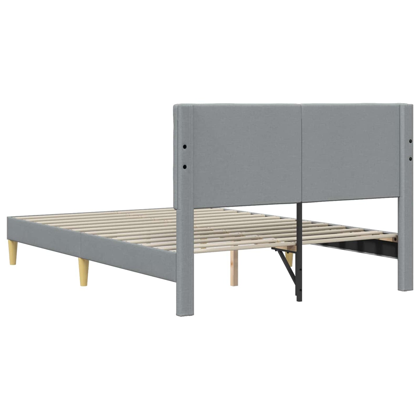 Bedframe met hoofdeinde Lichtgrijs 140 x 190 cm Stof is nu te koop bij PeponiXL, paradijselijk wonen!
