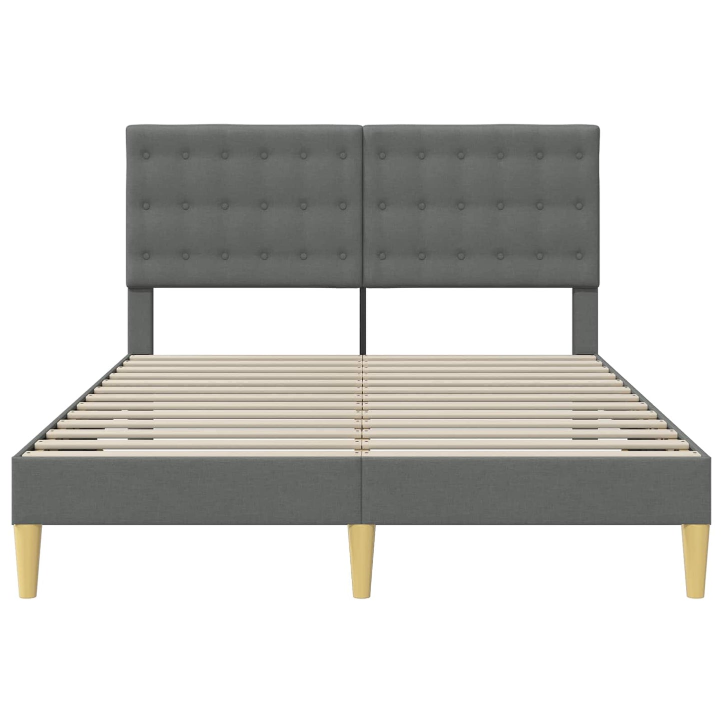 Bedframe met hoofdeinde Donkergrijs 140 x 190 cm Stof is nu te koop bij PeponiXL, paradijselijk wonen!