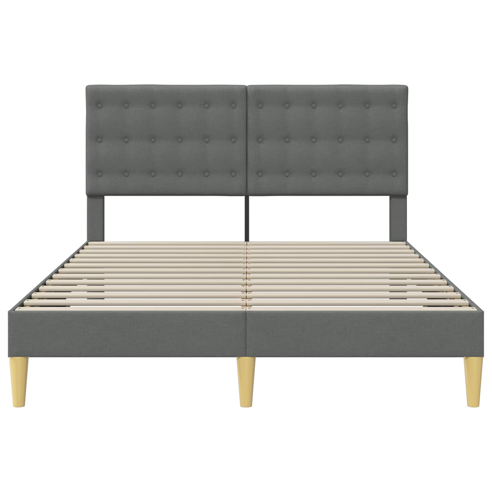 Bedframe met hoofdeinde Donkergrijs 140 x 190 cm Stof is nu te koop bij PeponiXL, paradijselijk wonen!