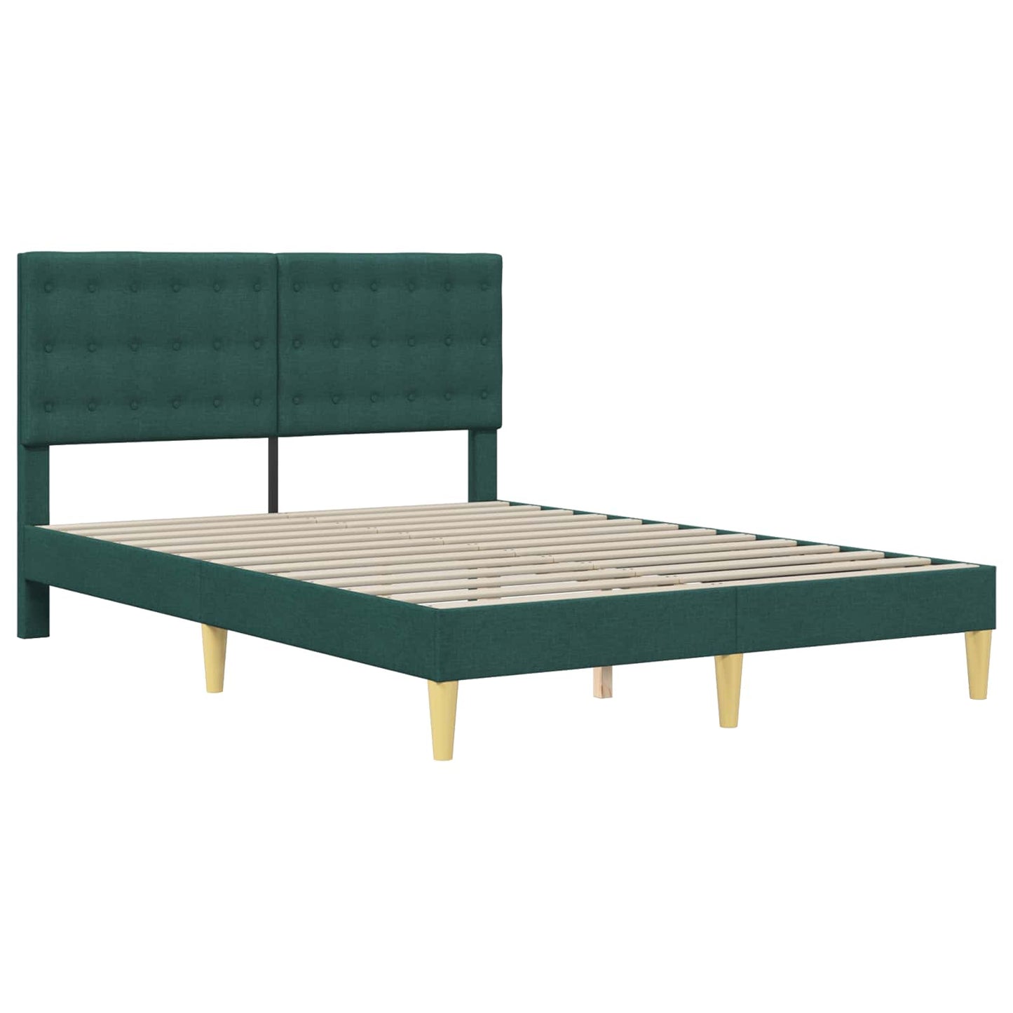 Bedframe met hoofdeinde Donkergroen 140 x 190 cm Stof is nu te koop bij PeponiXL, paradijselijk wonen!