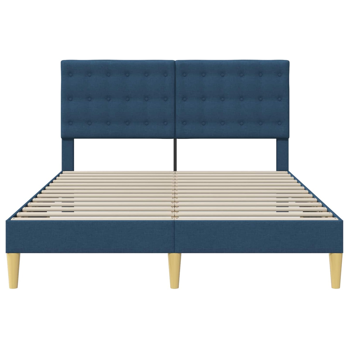 Bedframe met hoofdeinde Blauw 140 x 190 cm Stof is nu te koop bij PeponiXL, paradijselijk wonen!