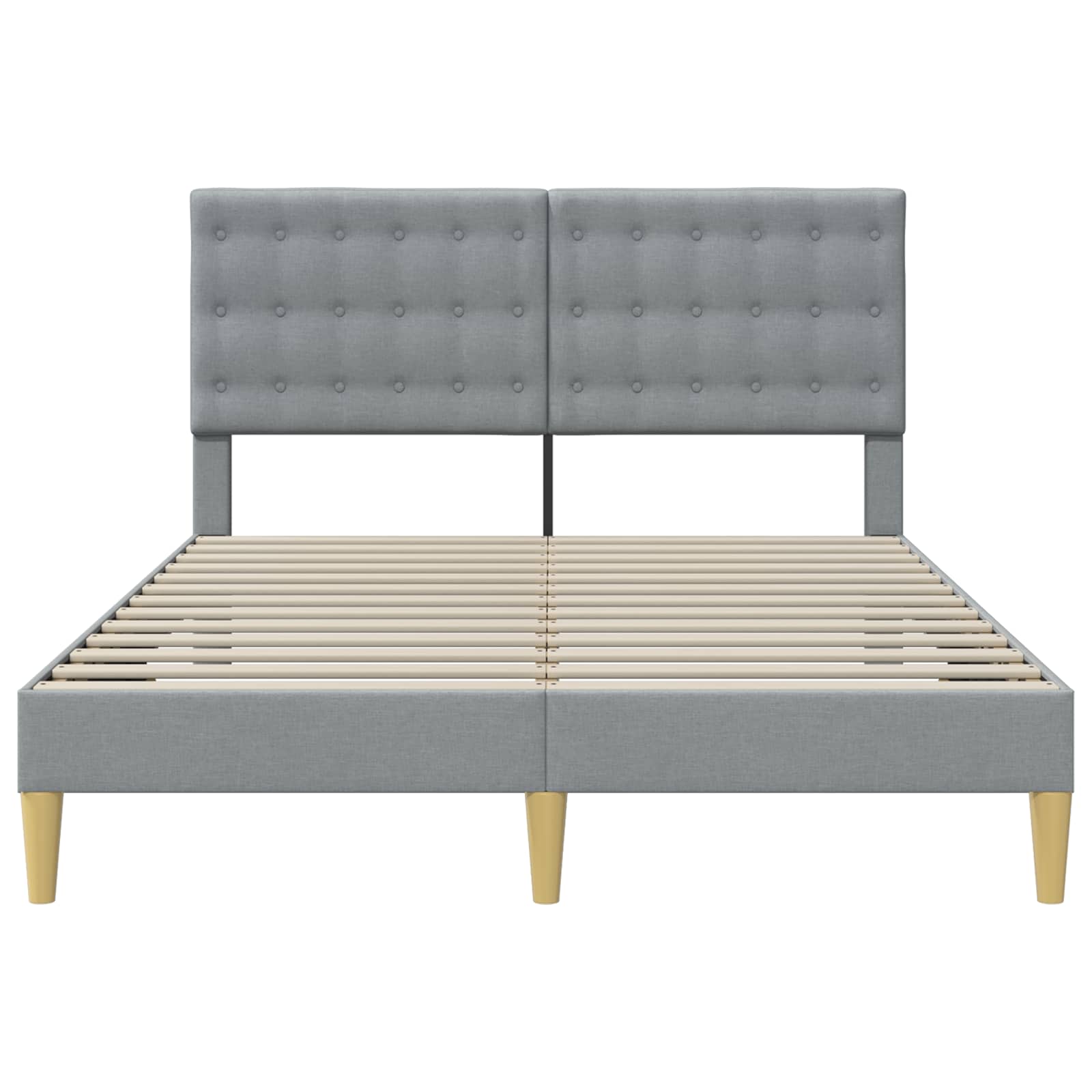 Bedframe met hoofdeinde Lichtgrijs 140 x 200 cm Stof is nu te koop bij PeponiXL, paradijselijk wonen!
