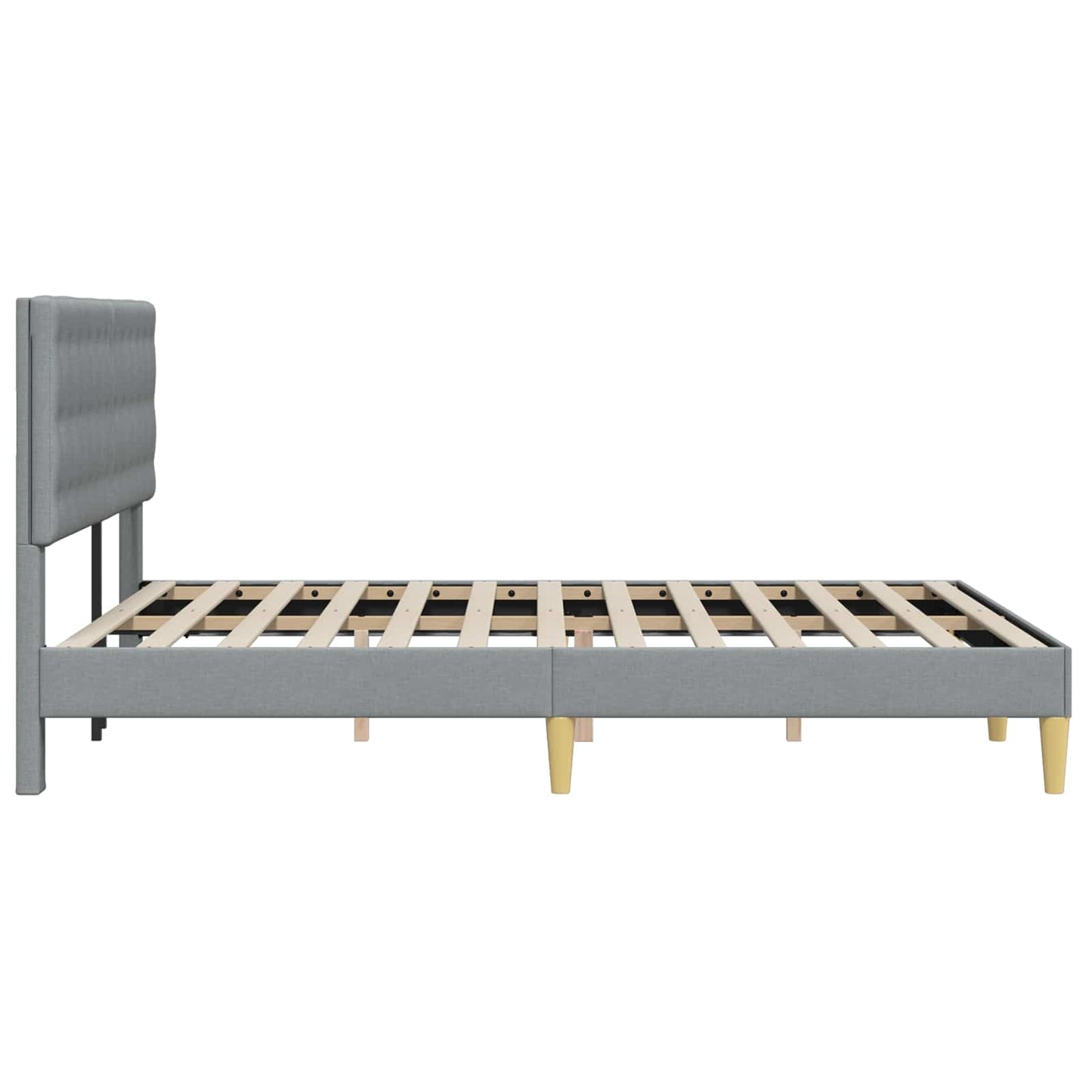 Bedframe met hoofdeinde Lichtgrijs 140 x 200 cm Stof is nu te koop bij PeponiXL, paradijselijk wonen!