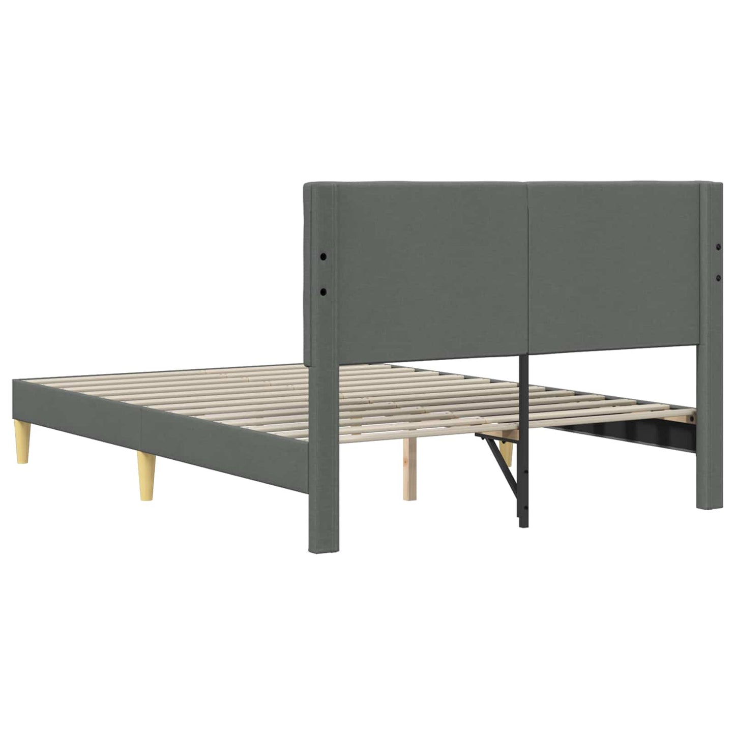 Bedframe met hoofdeinde Donkergrijs 140 x 200 cm Stof is nu te koop bij PeponiXL, paradijselijk wonen!