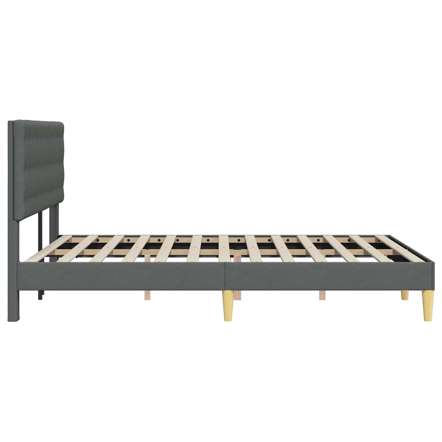 Bedframe met hoofdeinde Donkergrijs 140 x 200 cm Stof is nu te koop bij PeponiXL, paradijselijk wonen!