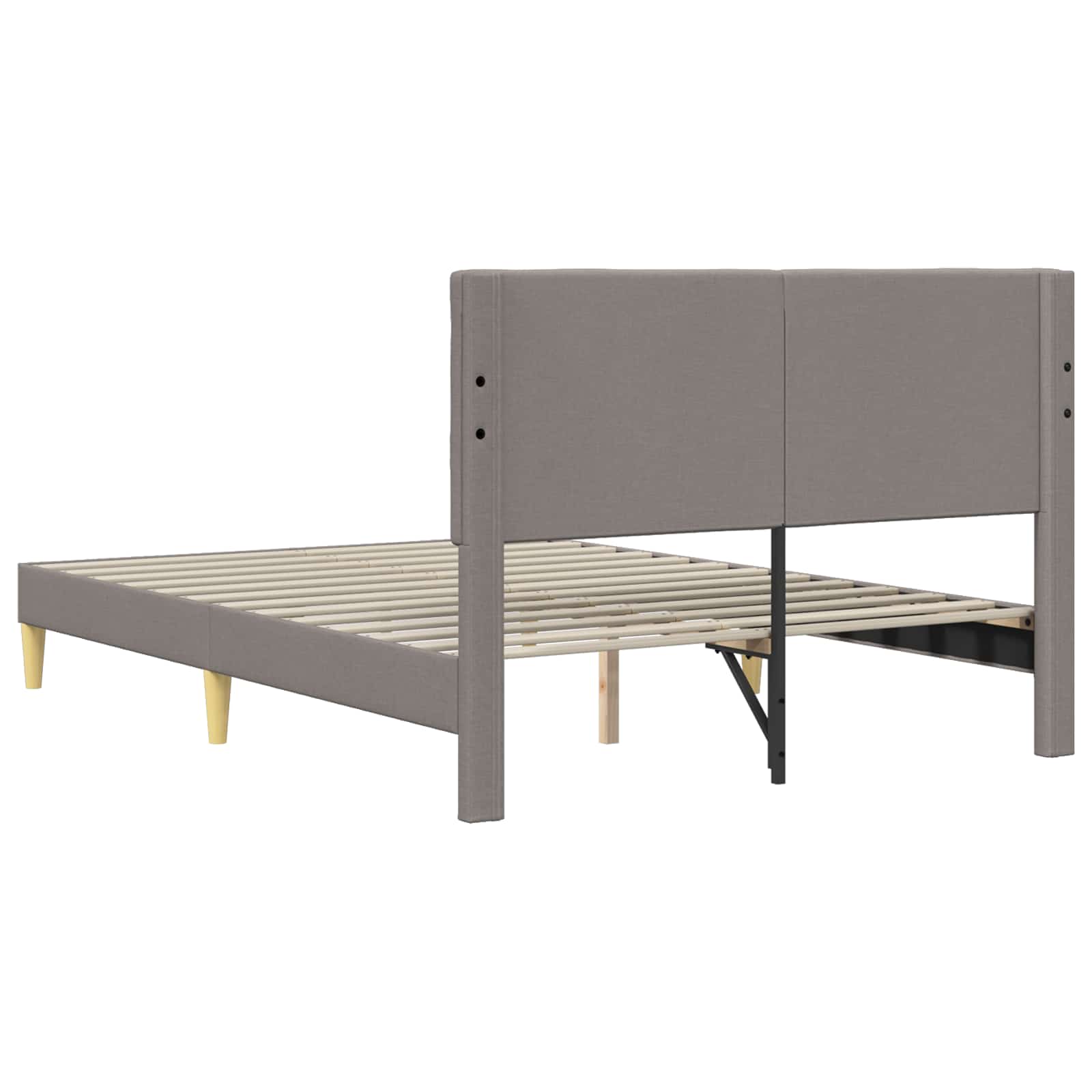 Bedframe met hoofdeinde Taupe 140 x 200 cm Stof is nu te koop bij PeponiXL, paradijselijk wonen!