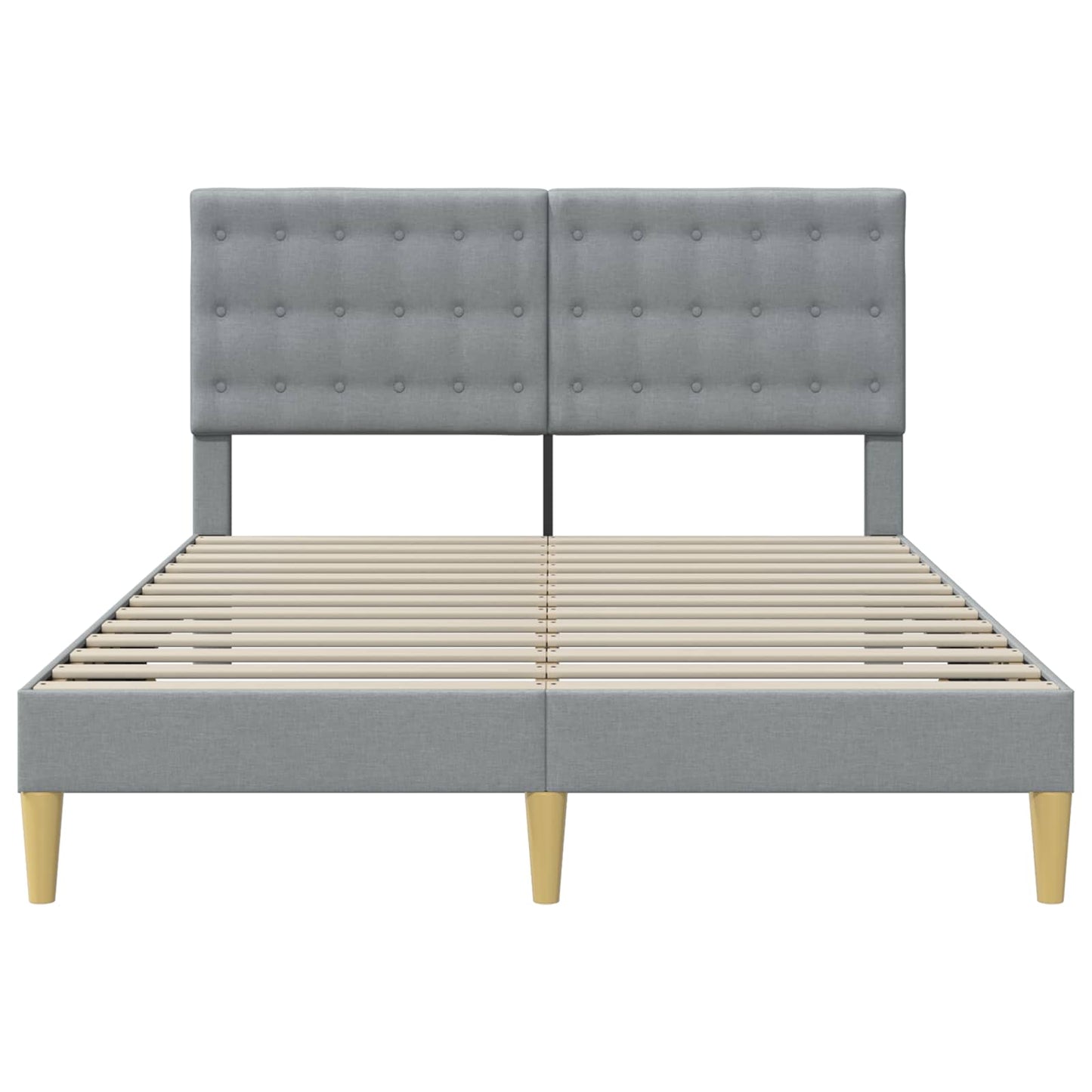 Bedframe met hoofdeinde Lichtgrijs 160 x 200 cm Stof is nu te koop bij PeponiXL, paradijselijk wonen!