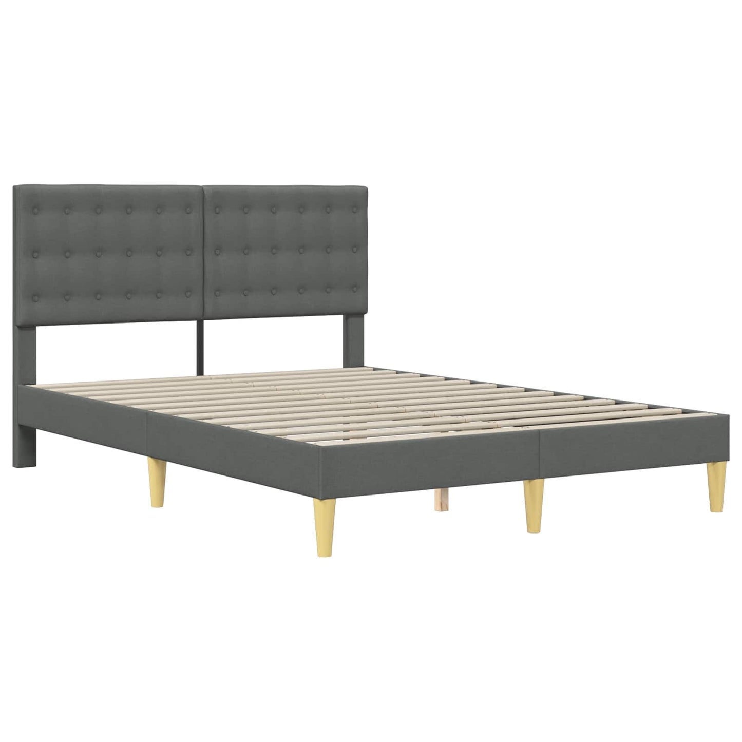 Bedframe met hoofdeinde Donkergrijs 160 x 200 cm Stof is nu te koop bij PeponiXL, paradijselijk wonen!