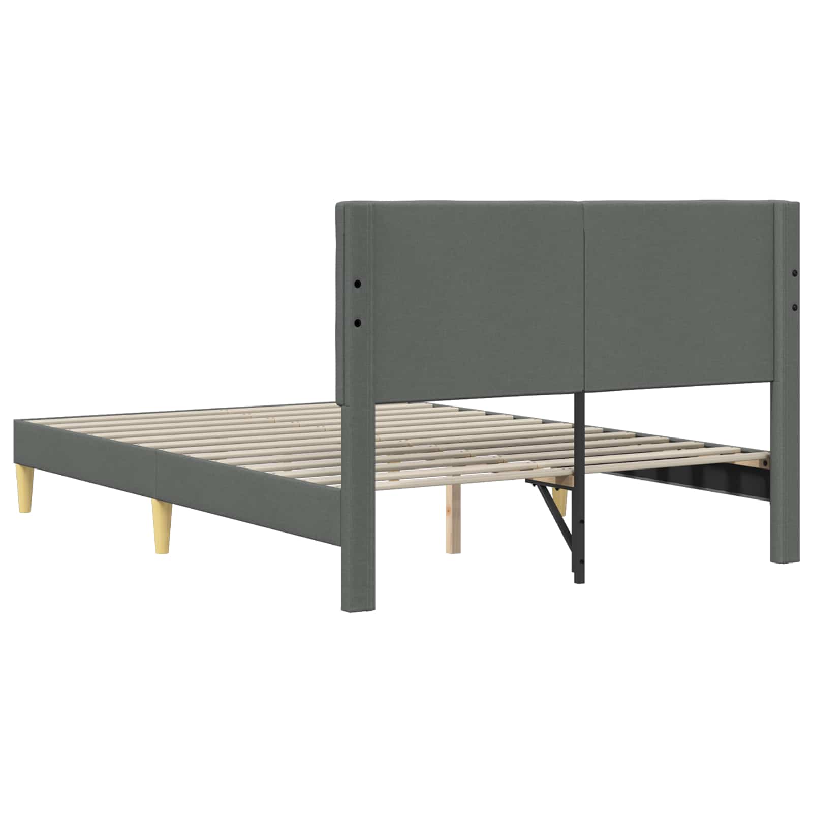 Bedframe met hoofdeinde Donkergrijs 160 x 200 cm Stof is nu te koop bij PeponiXL, paradijselijk wonen!