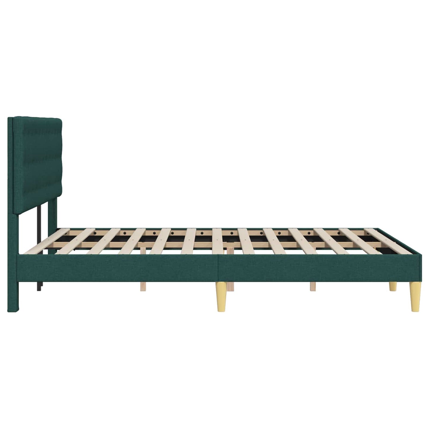 Bedframe met hoofdeinde Donkergroen 160 x 200 cm Stof is nu te koop bij PeponiXL, paradijselijk wonen!
