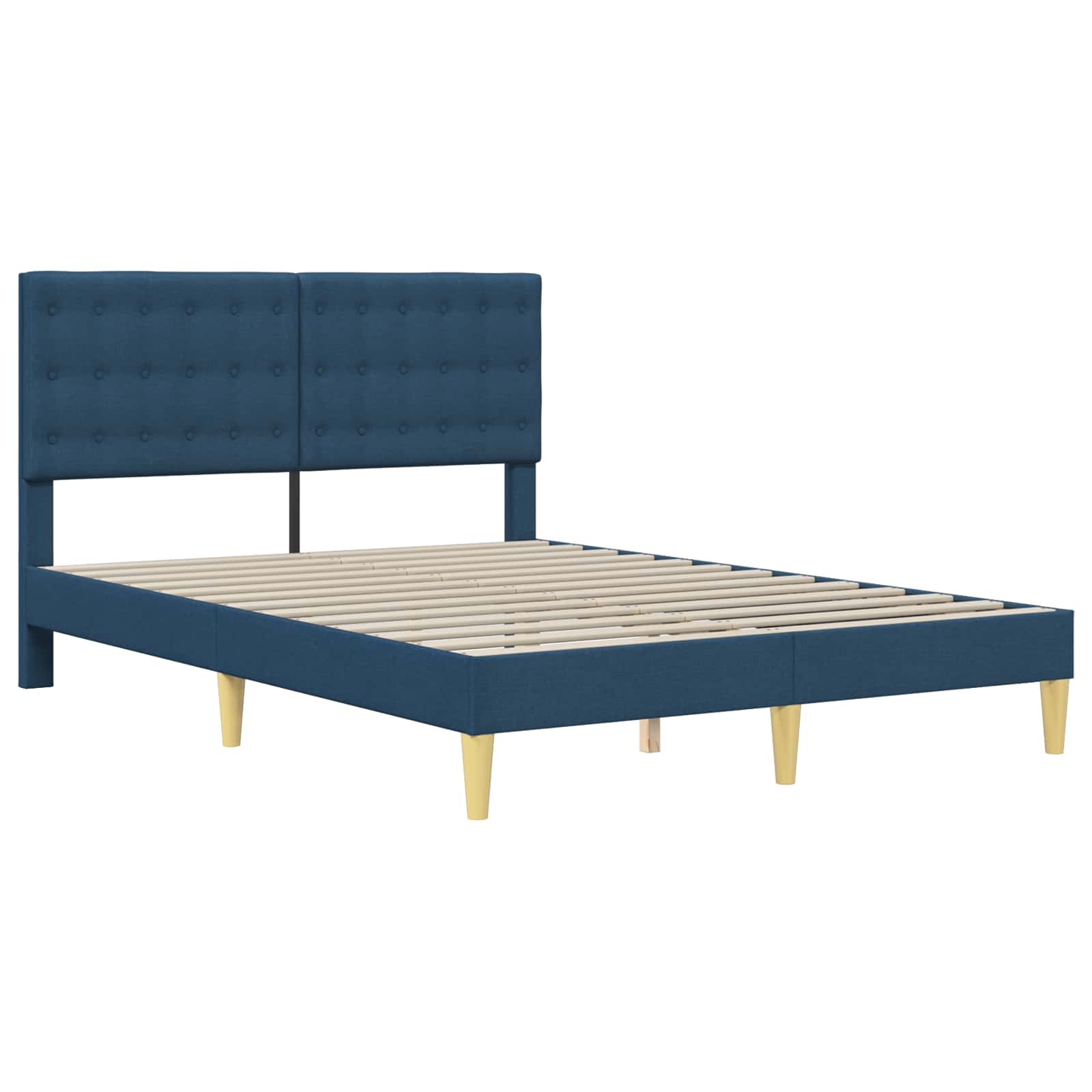 Bedframe met hoofdeinde Blauw 160 x 200 cm Stof is nu te koop bij PeponiXL, paradijselijk wonen!