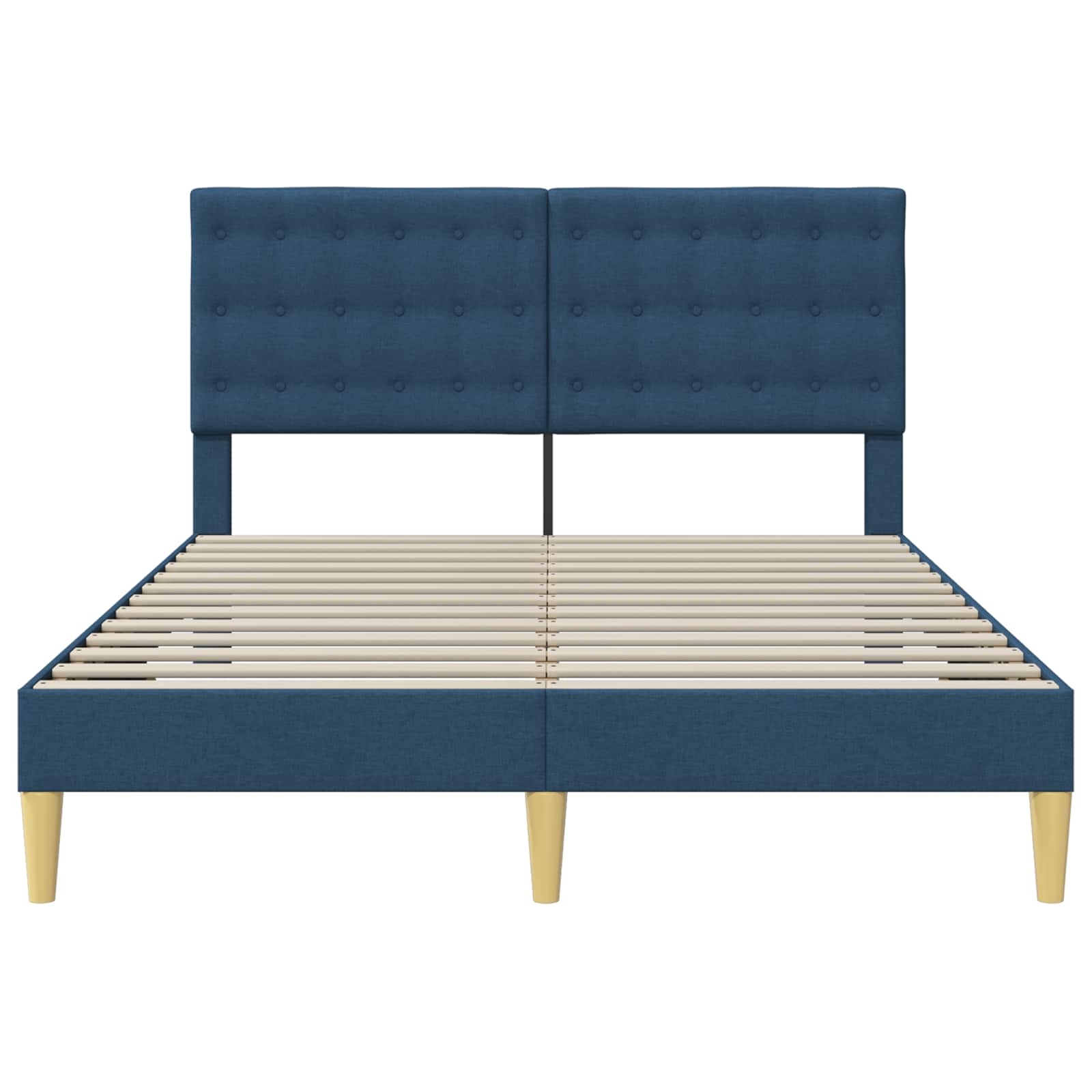 Bedframe met hoofdeinde Blauw 160 x 200 cm Stof is nu te koop bij PeponiXL, paradijselijk wonen!