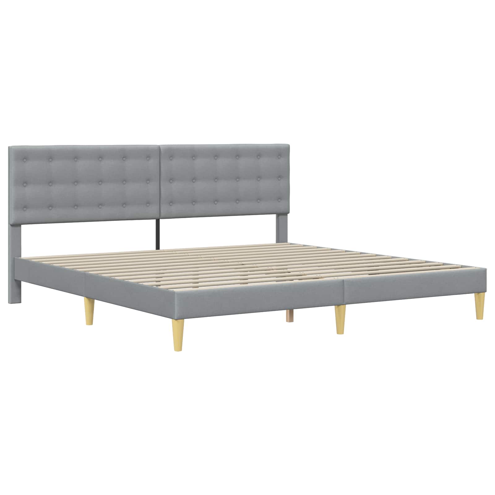 Bedframe met hoofdeinde Lichtgrijs 180 x 200 cm Stof is nu te koop bij PeponiXL, paradijselijk wonen!