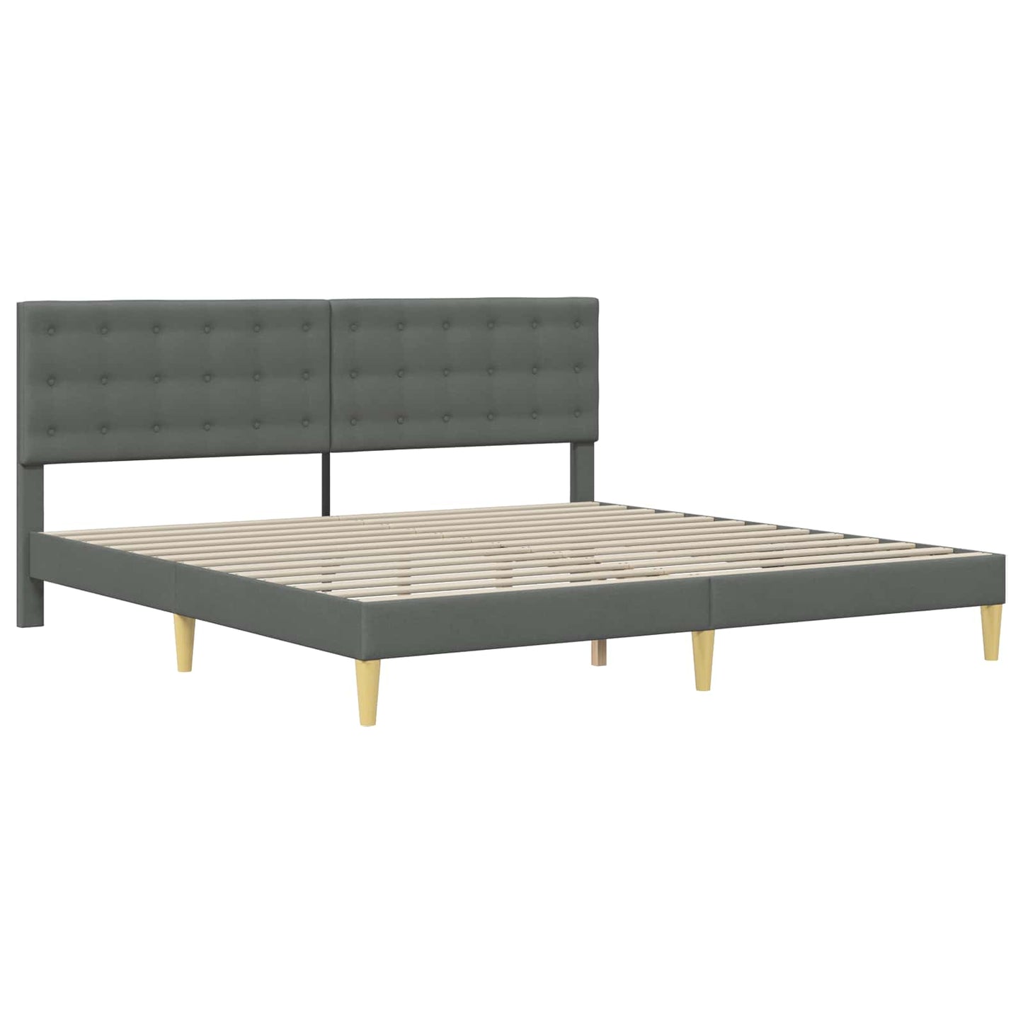 Bedframe met hoofdeinde Donkergrijs 180 x 200 cm Stof is nu te koop bij PeponiXL, paradijselijk wonen!