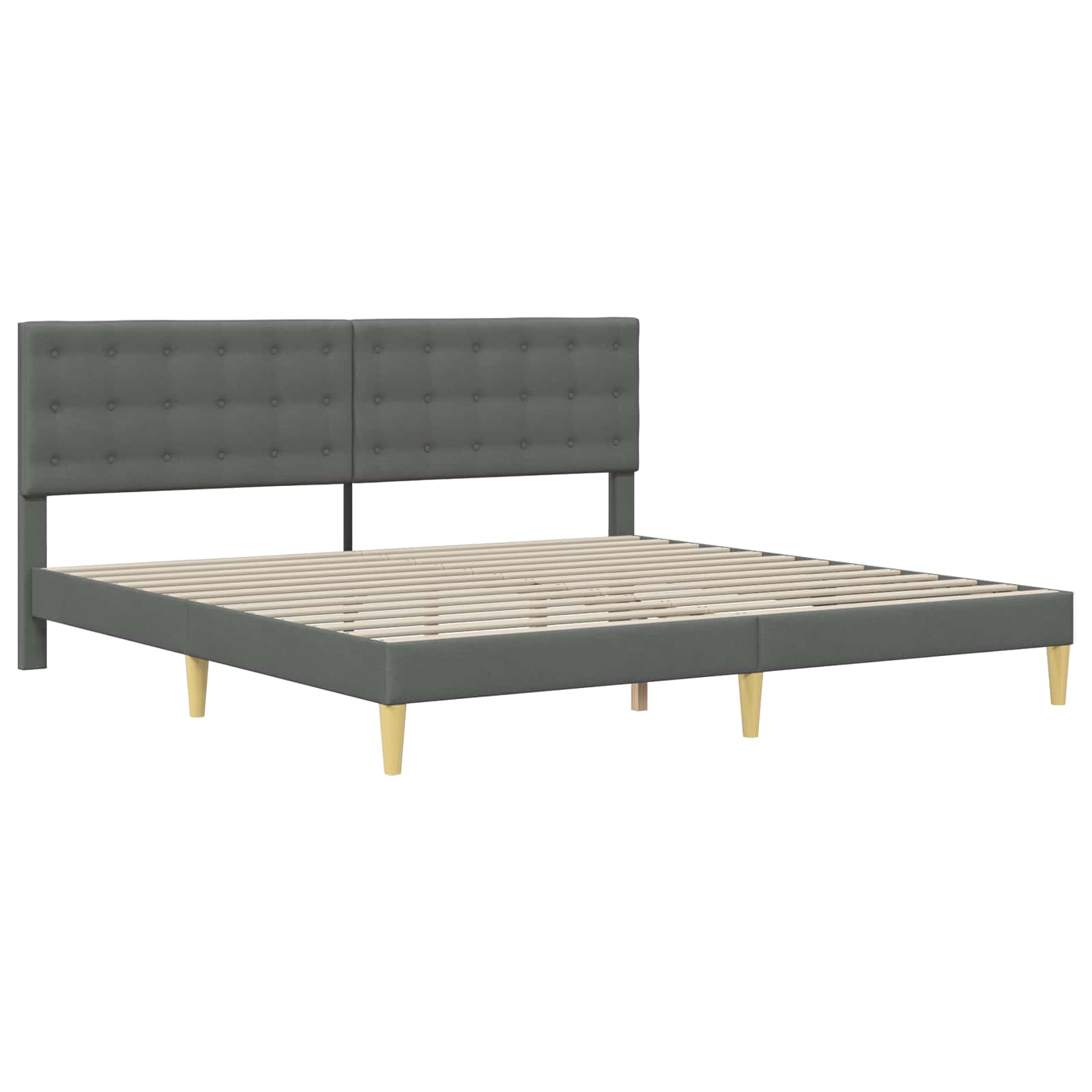Bedframe met hoofdeinde Donkergrijs 180 x 200 cm Stof is nu te koop bij PeponiXL, paradijselijk wonen!