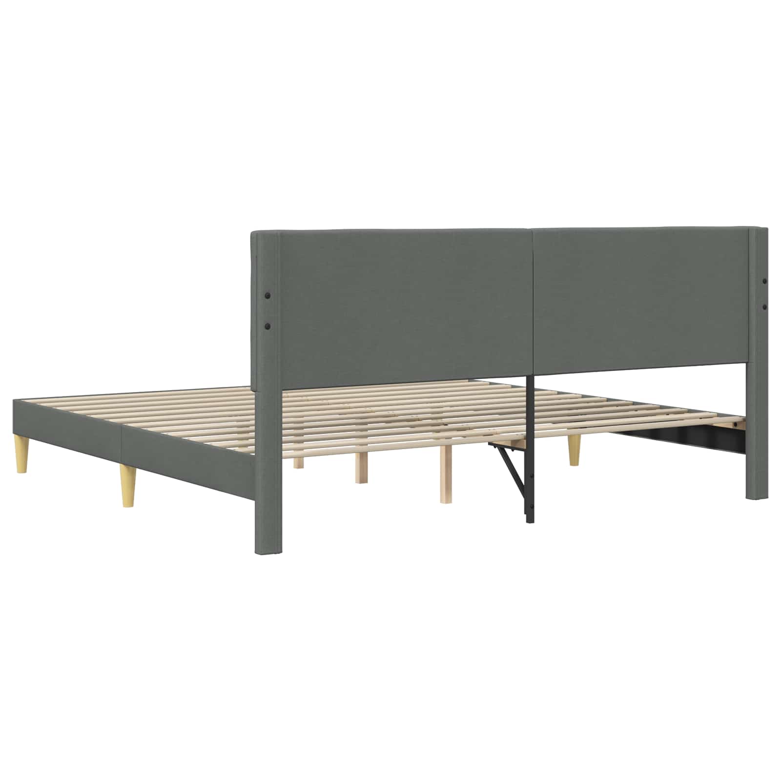 Bedframe met hoofdeinde Donkergrijs 180 x 200 cm Stof is nu te koop bij PeponiXL, paradijselijk wonen!