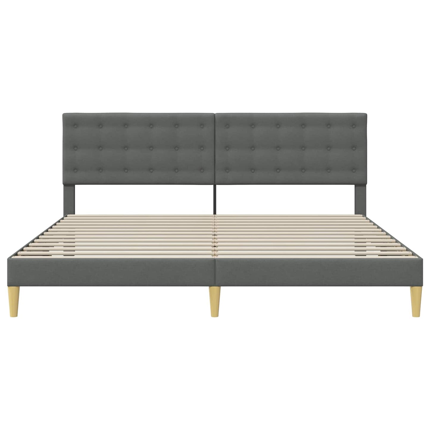 Bedframe met hoofdeinde Donkergrijs 180 x 200 cm Stof is nu te koop bij PeponiXL, paradijselijk wonen!