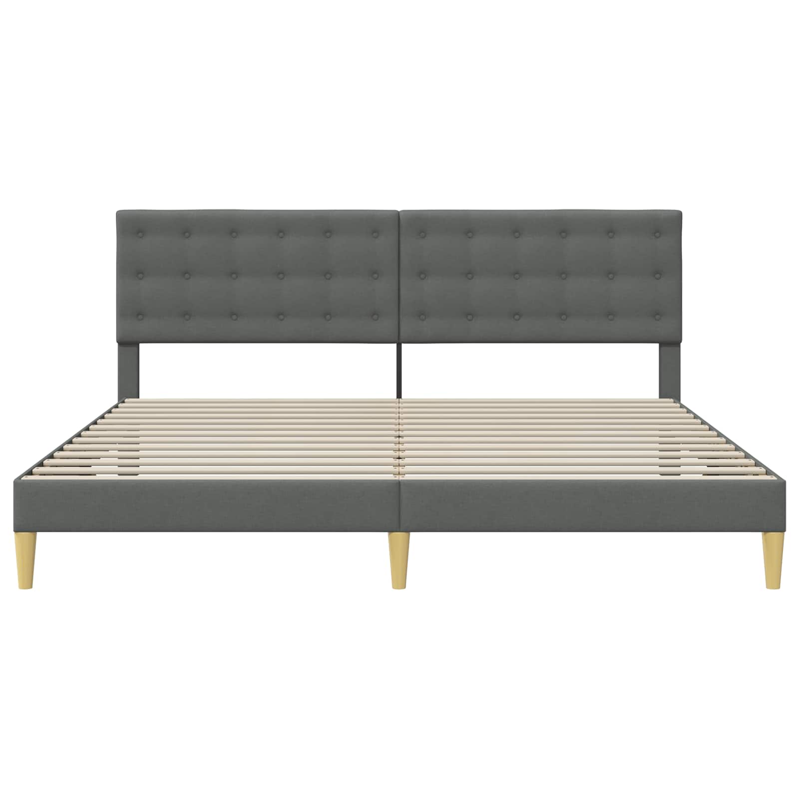 Bedframe met hoofdeinde Donkergrijs 180 x 200 cm Stof is nu te koop bij PeponiXL, paradijselijk wonen!