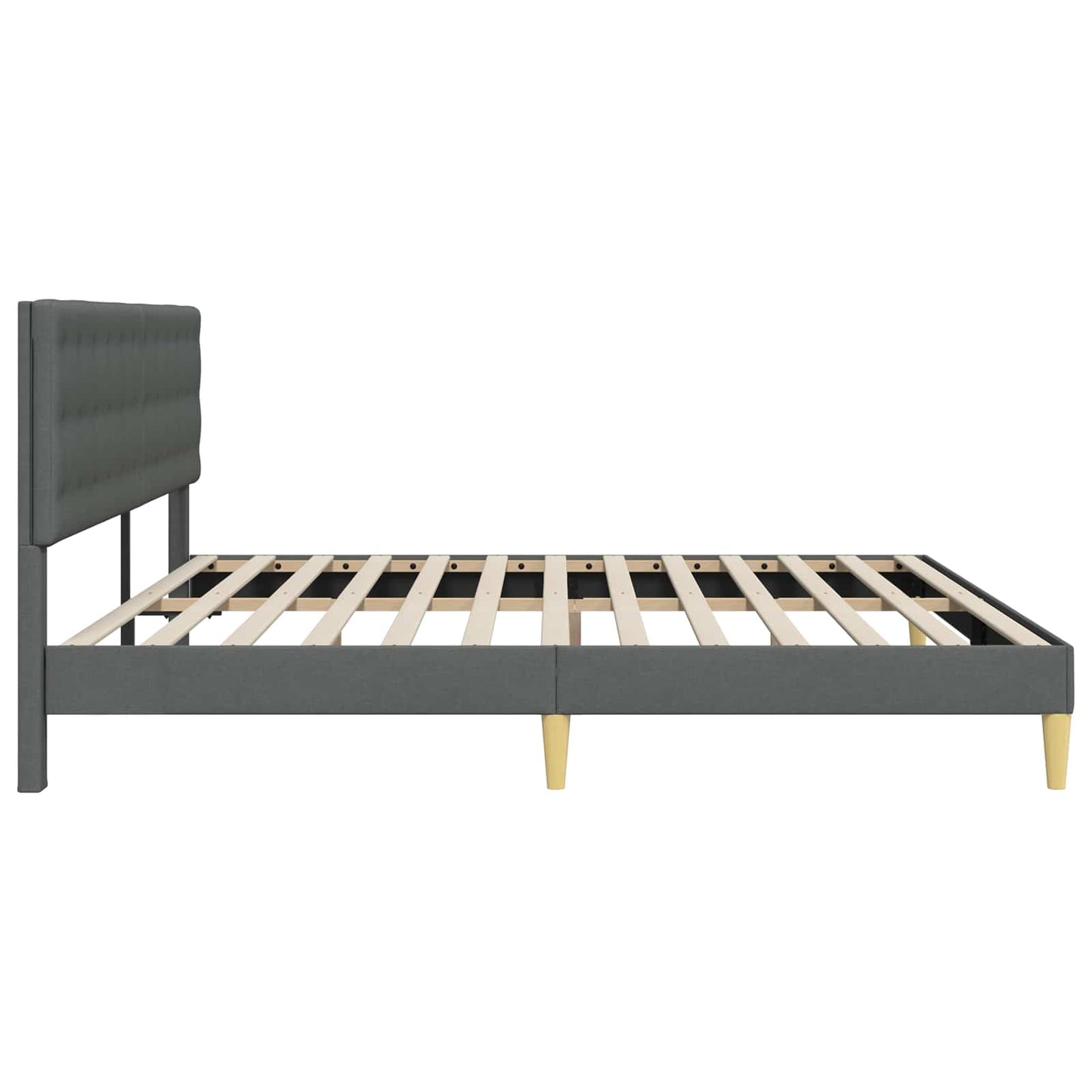 Bedframe met hoofdeinde Donkergrijs 180 x 200 cm Stof is nu te koop bij PeponiXL, paradijselijk wonen!
