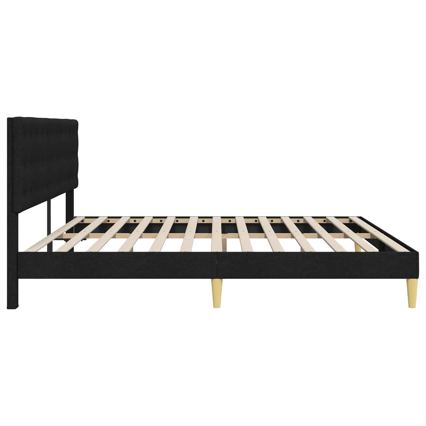 Bedframe met hoofdeinde Zwart 180 x 200 cm Stof is nu te koop bij PeponiXL, paradijselijk wonen!