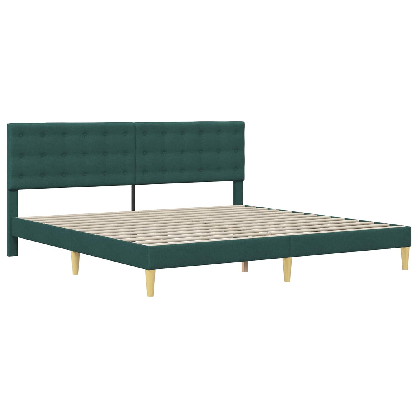Bedframe met hoofdeinde Donkergroen 180 x 200 cm Stof is nu te koop bij PeponiXL, paradijselijk wonen!