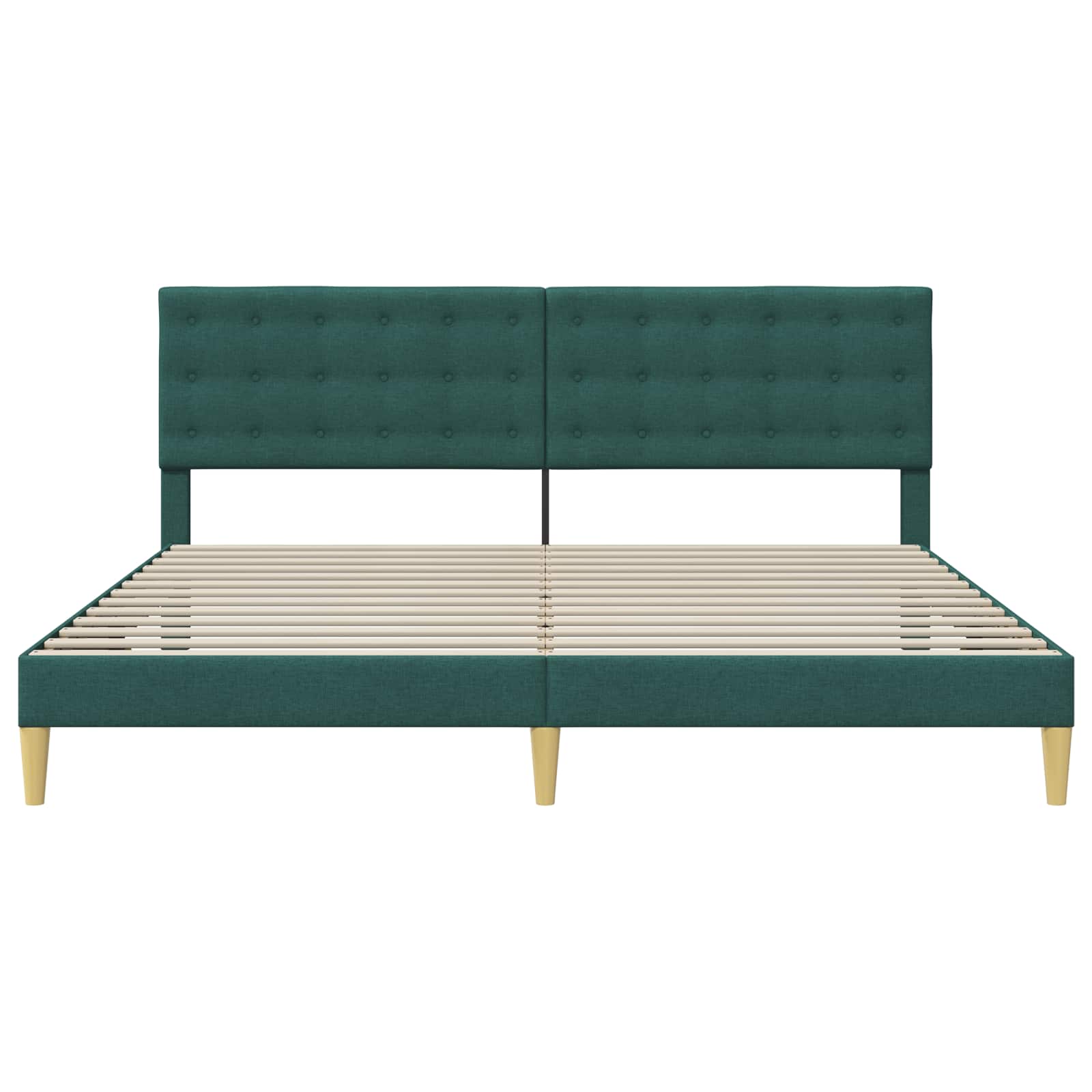 Bedframe met hoofdeinde Donkergroen 180 x 200 cm Stof is nu te koop bij PeponiXL, paradijselijk wonen!